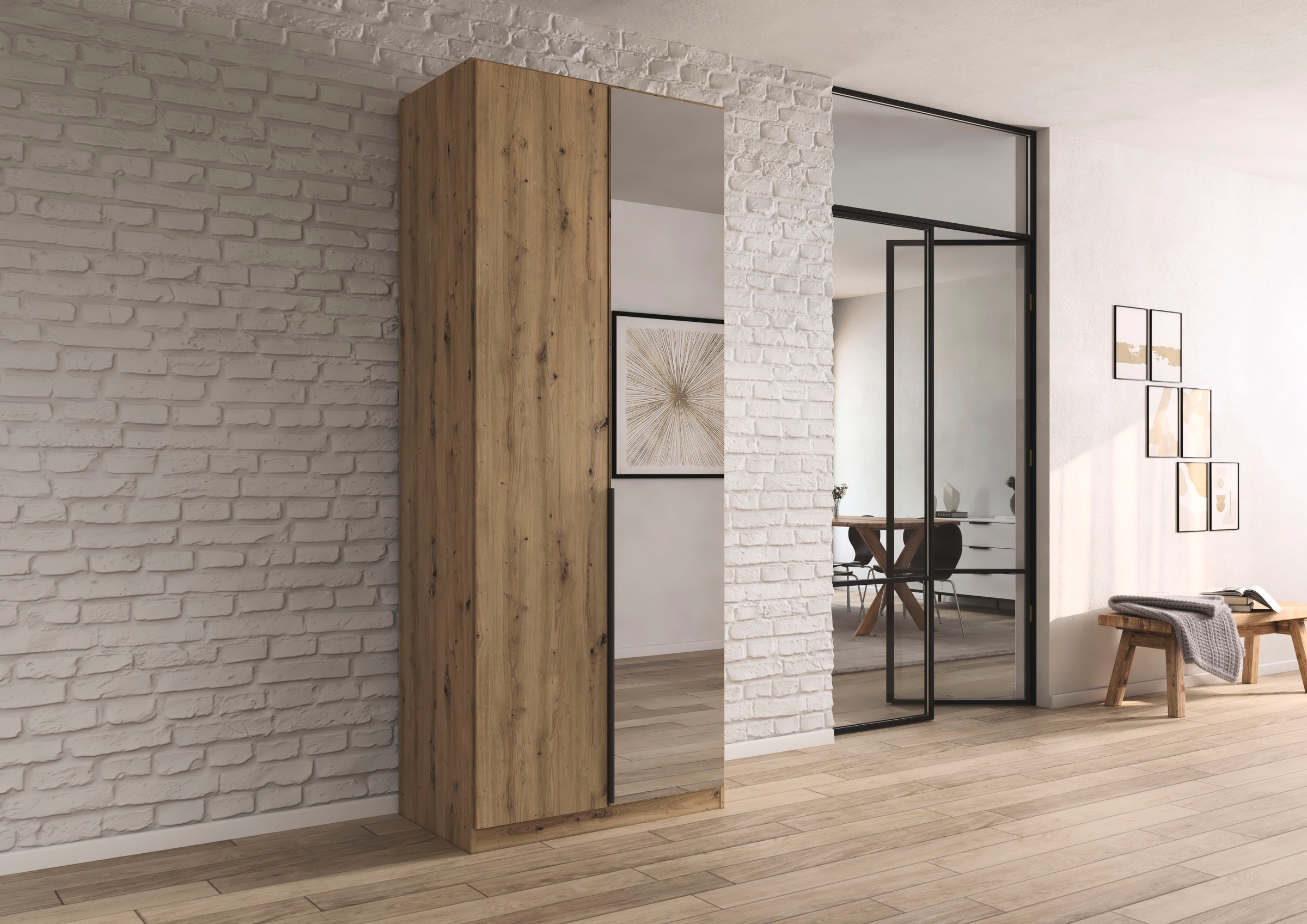 OTTO home Drehtürenschrank "Kleiderschrank Schrank Garderobe AGORDO mit Dek günstig online kaufen