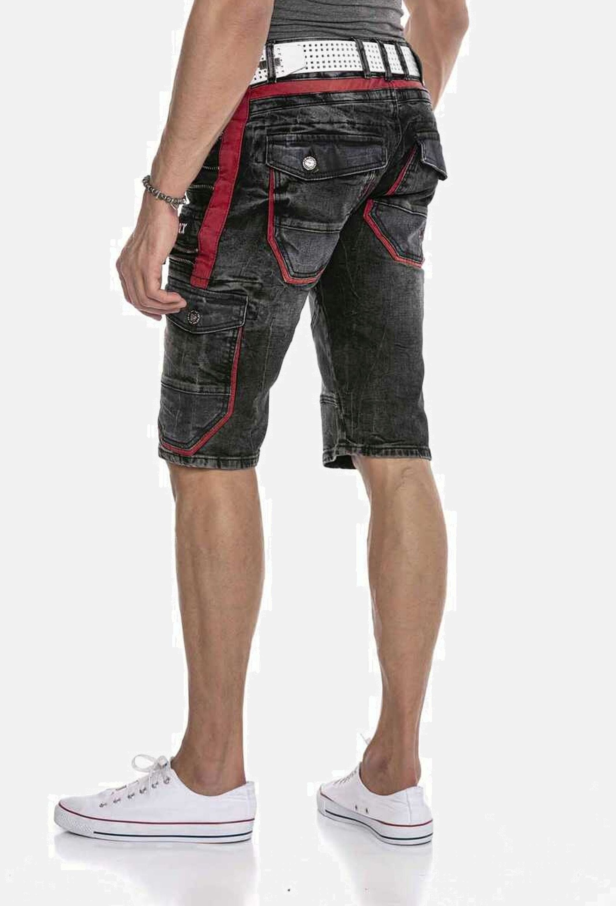 Cipo & Baxx Jogg-Jeansbermudas »Cipo & Baxx Bermuda & Short« mit Reißverschluss-Verzierungen, CK224