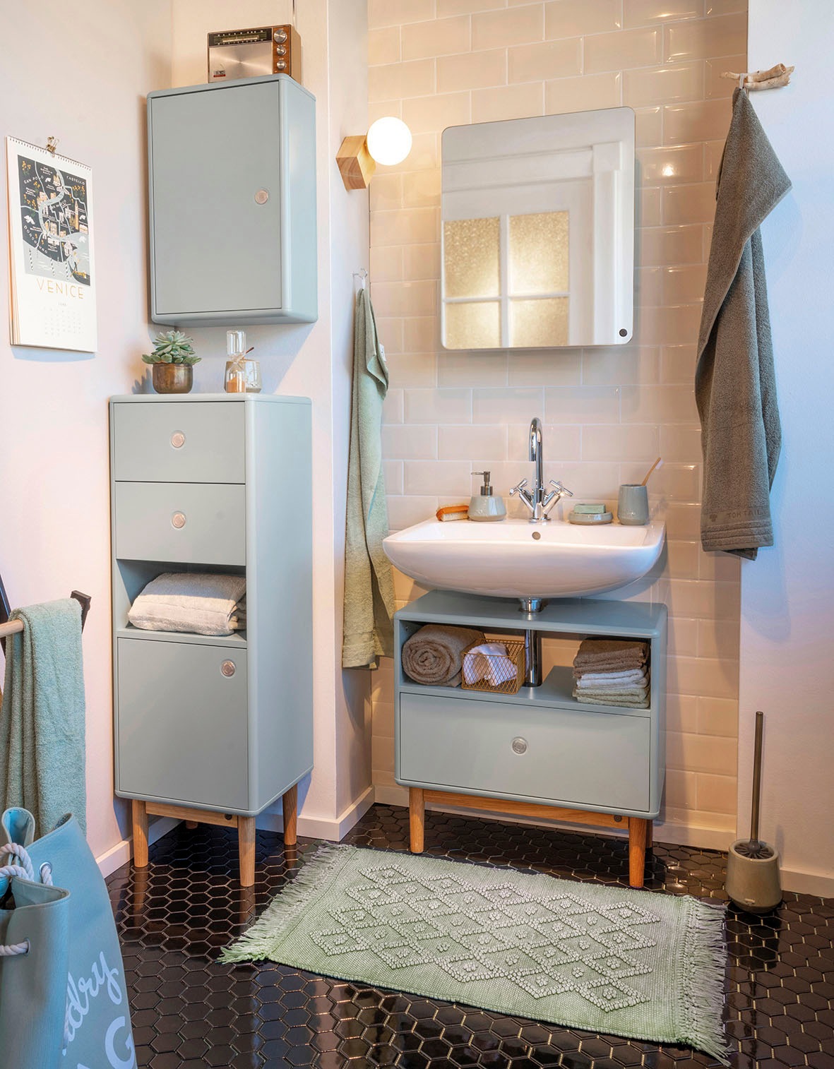 TOM TAILOR HOME Badematte "Vintage Wash" Höhe 6 mm fußbodenheizungsgeeignet günstig online kaufen