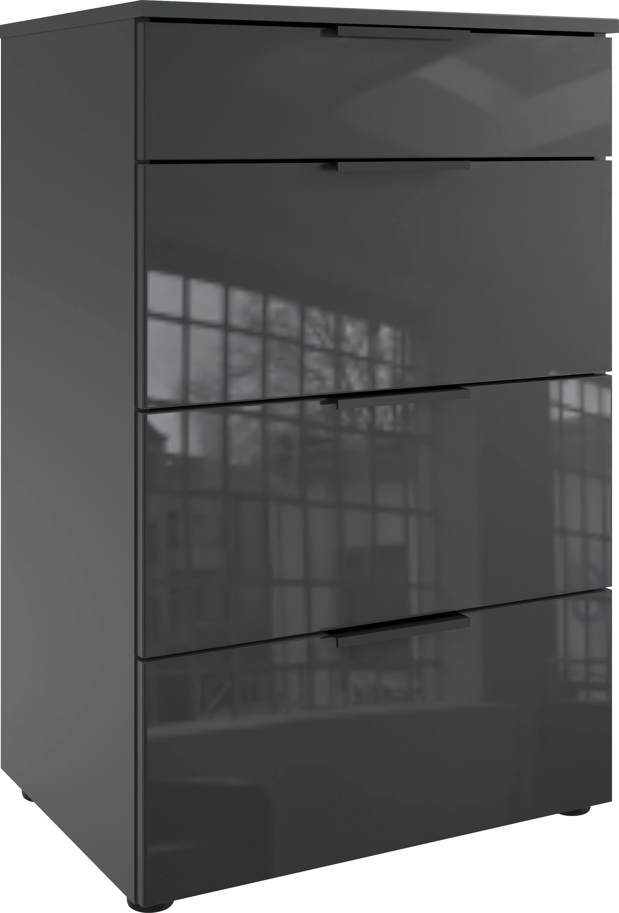Wimex "Level36 black C by fresh to go" mit Glaselementen auf der Front, soft-close Funktion, 54cm breit