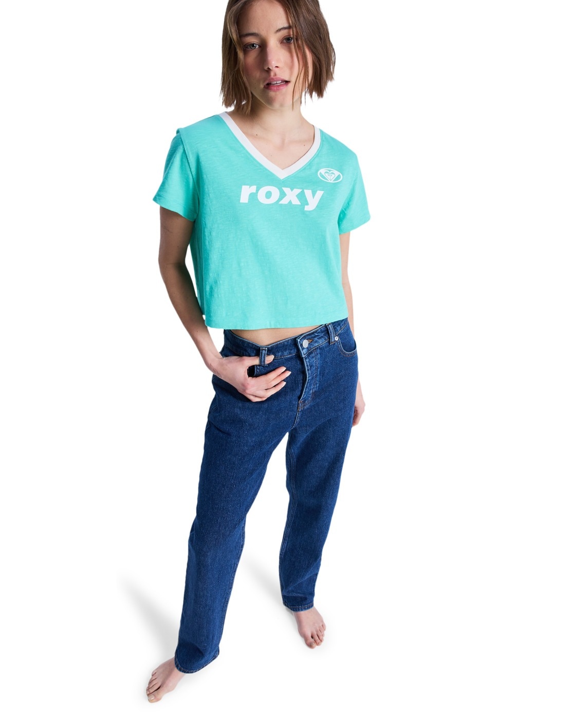 Roxy Straight-Jeans »Moonrise Long Mid Ocean Blue«