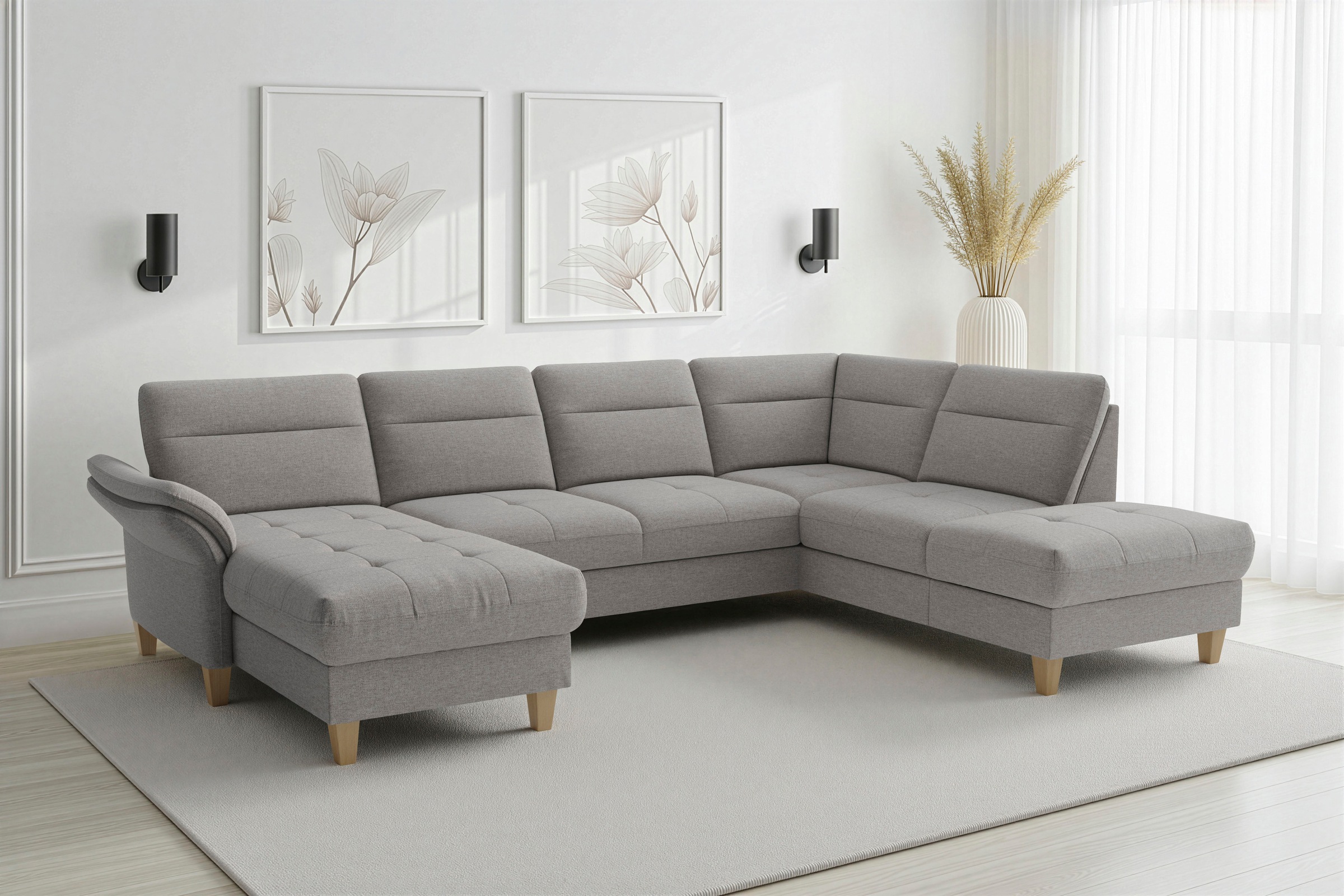 sit&more "Pamela U-Form, B: 292 cm, optional Schlaffunktion & Bettkasten" mit Federkern