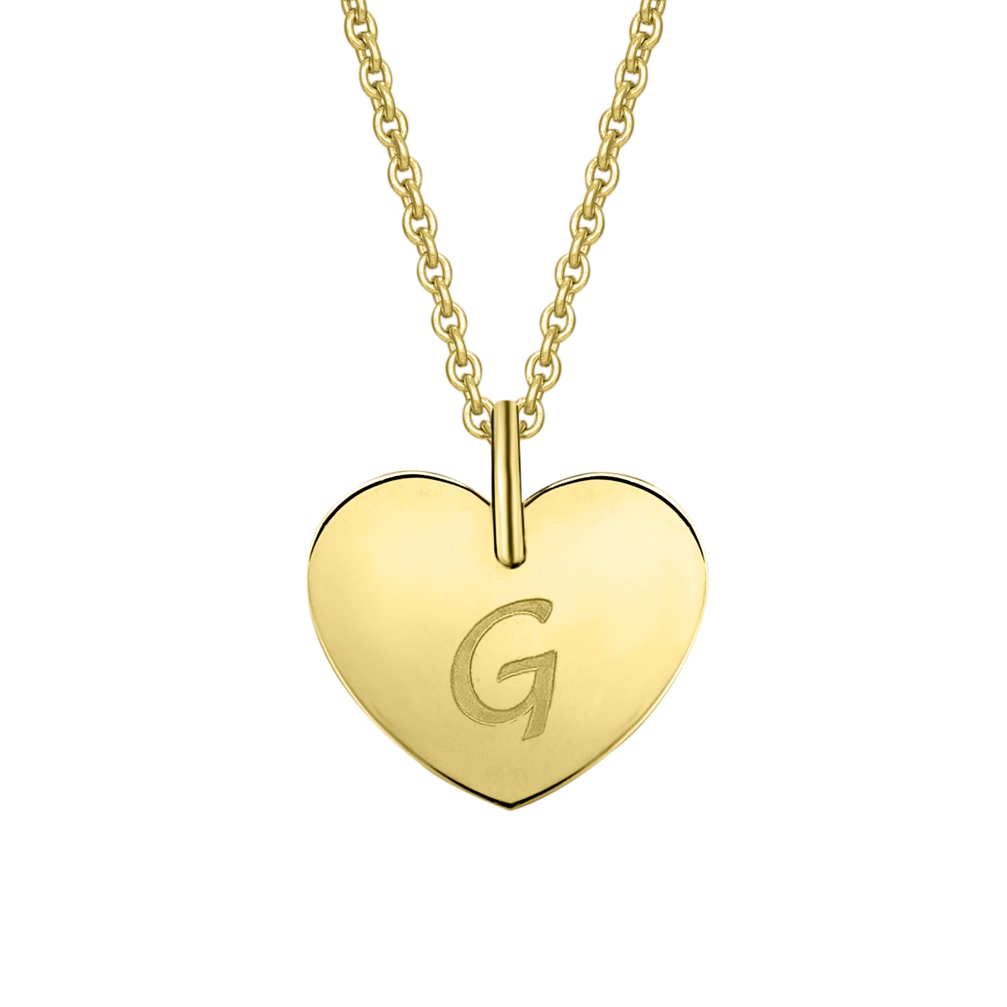 ONE ELEMENT Kettenanhänger »Herz mit Gravur G Buchstaben Anhänger aus 333 Gelbgold«, Damen Gold Schmuck Herz mit Gravur G