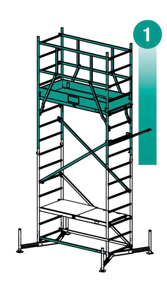 KRAUSE Arbeitsgerüst »ClimTec System 1. Aufstockung«, nur in Verbindung mit dem ClimTec System Grundgerüst nutzbar