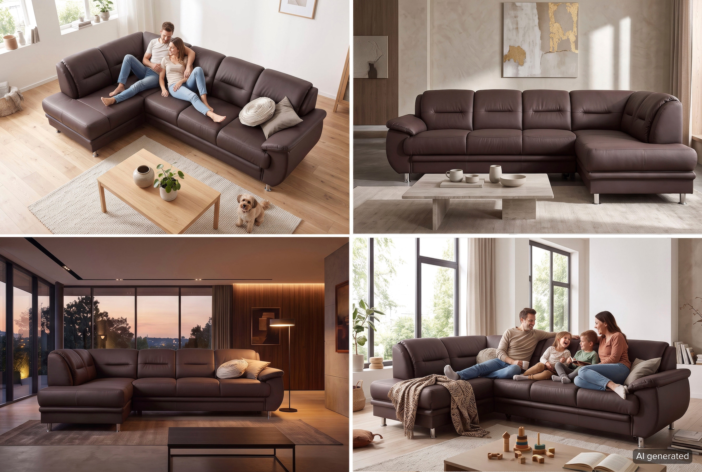sit&more Ecksofa »Mailand L-Form, B: 250 cm, Leder, Komfortsitzhöhe 46 cm« optional Schlaffunktion, Liegefläche: 194x122cm, Komfortpolsterung