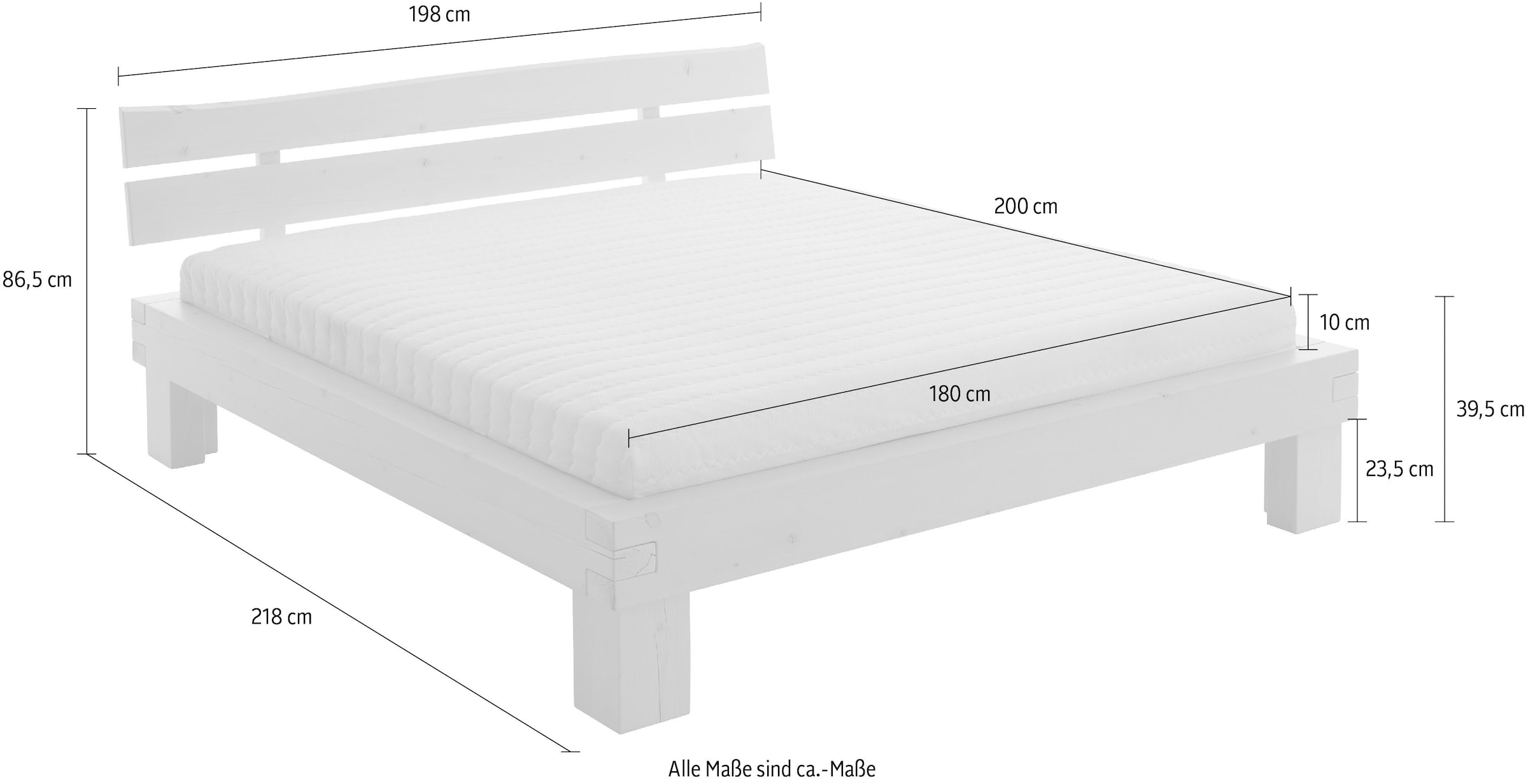 Relita Futonbett »Bellmund«, aus massiver Fichte white wash mit natürlicher Holzmaserung