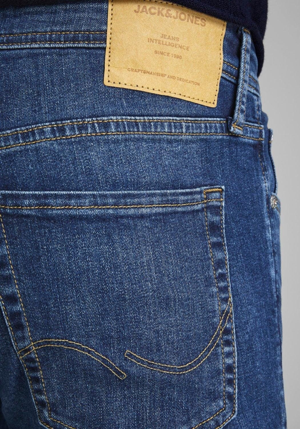 Jack & Jones Slim-fit-Jeans »JJIGLENN Slim-Fit mit Stretch und praktischer 5-Pocket-Form«, mit Abriebeffekten
