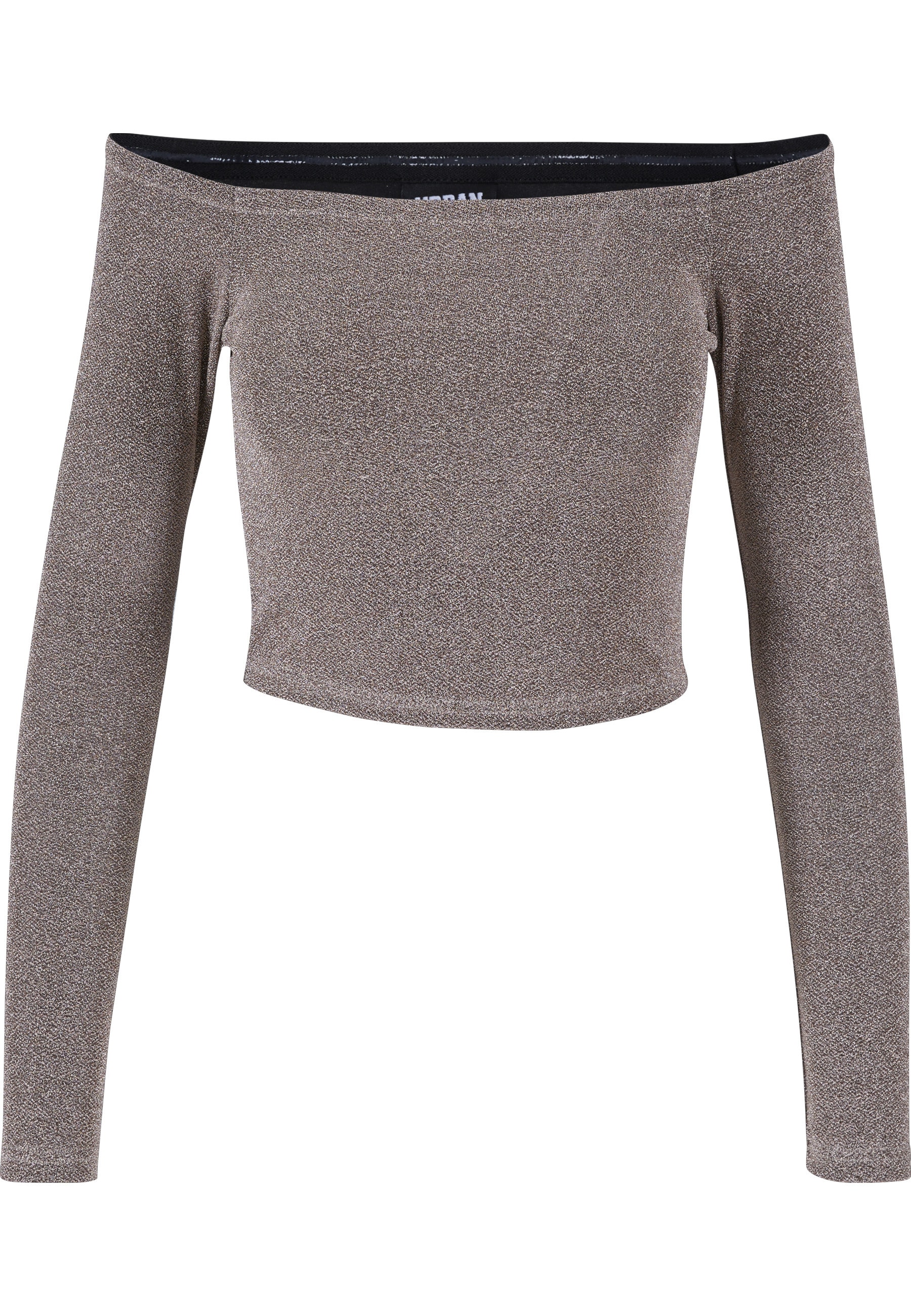 URBAN CLASSICS Longsleeve "Urban Classics Damen Ladies Off Shoulder Glitter Longsleeve" 1 Stk.