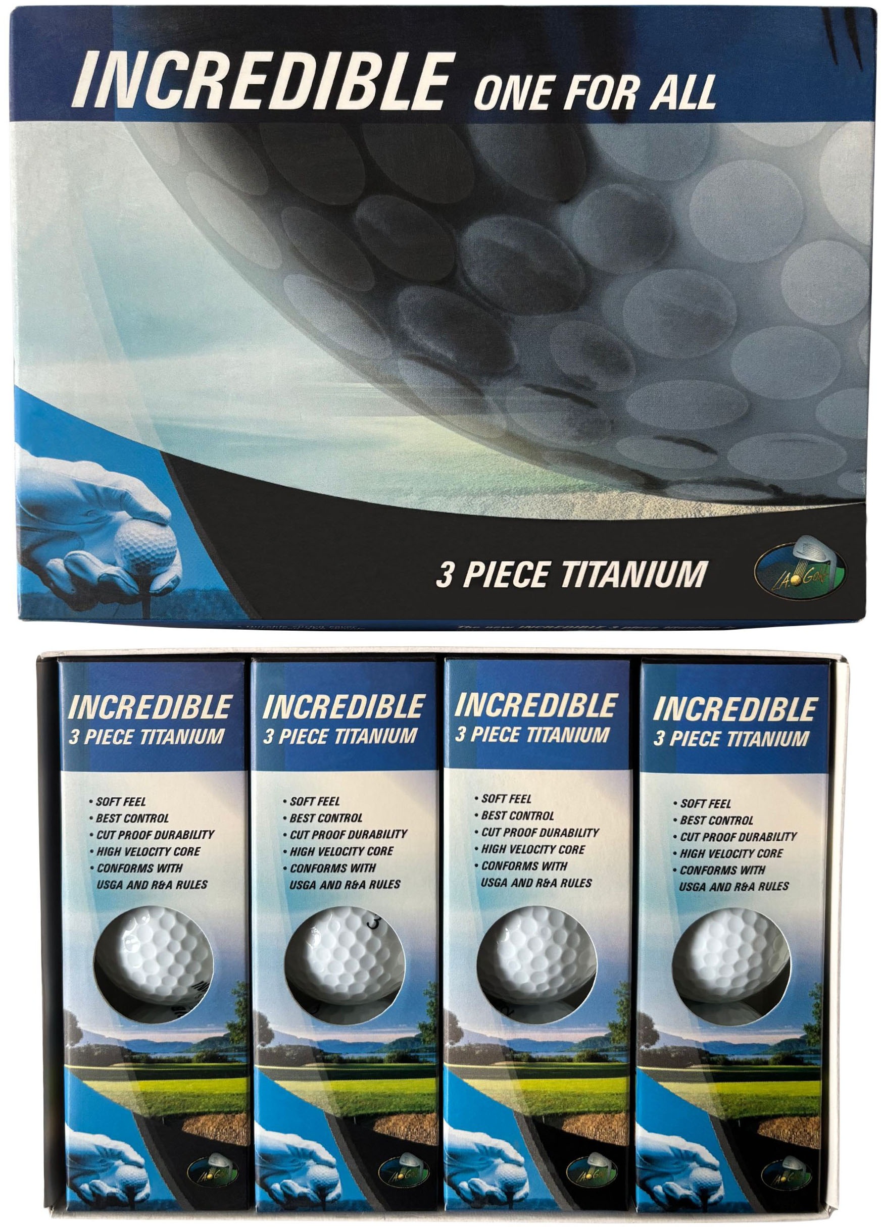 L.A. Sports Golfball »Golfbälle INCREDIBLE 12 Stück 3-lagige Titanium Soft«, (12 St.)
