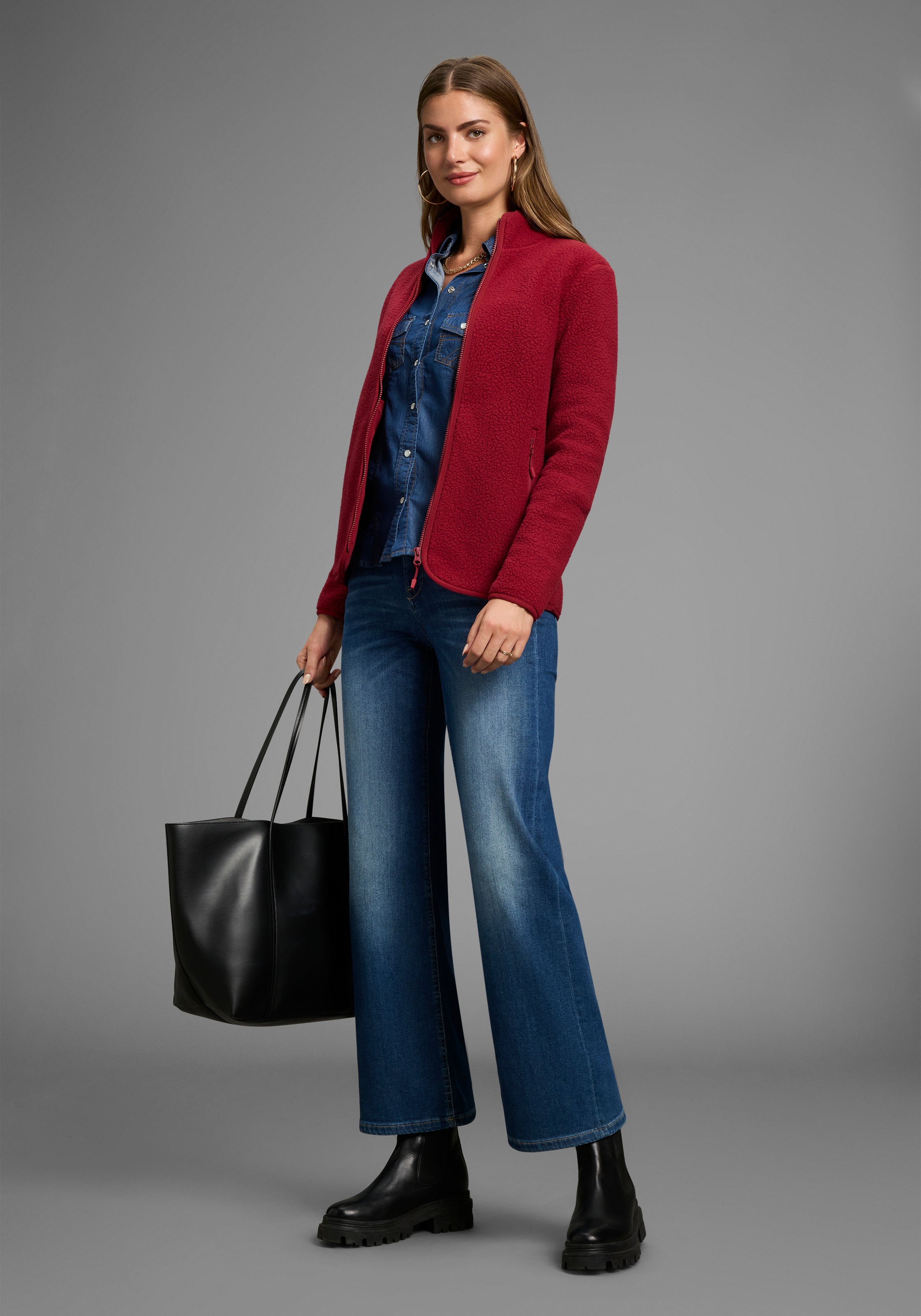 Polarino Fleece Jacket Bordeaux 44 3