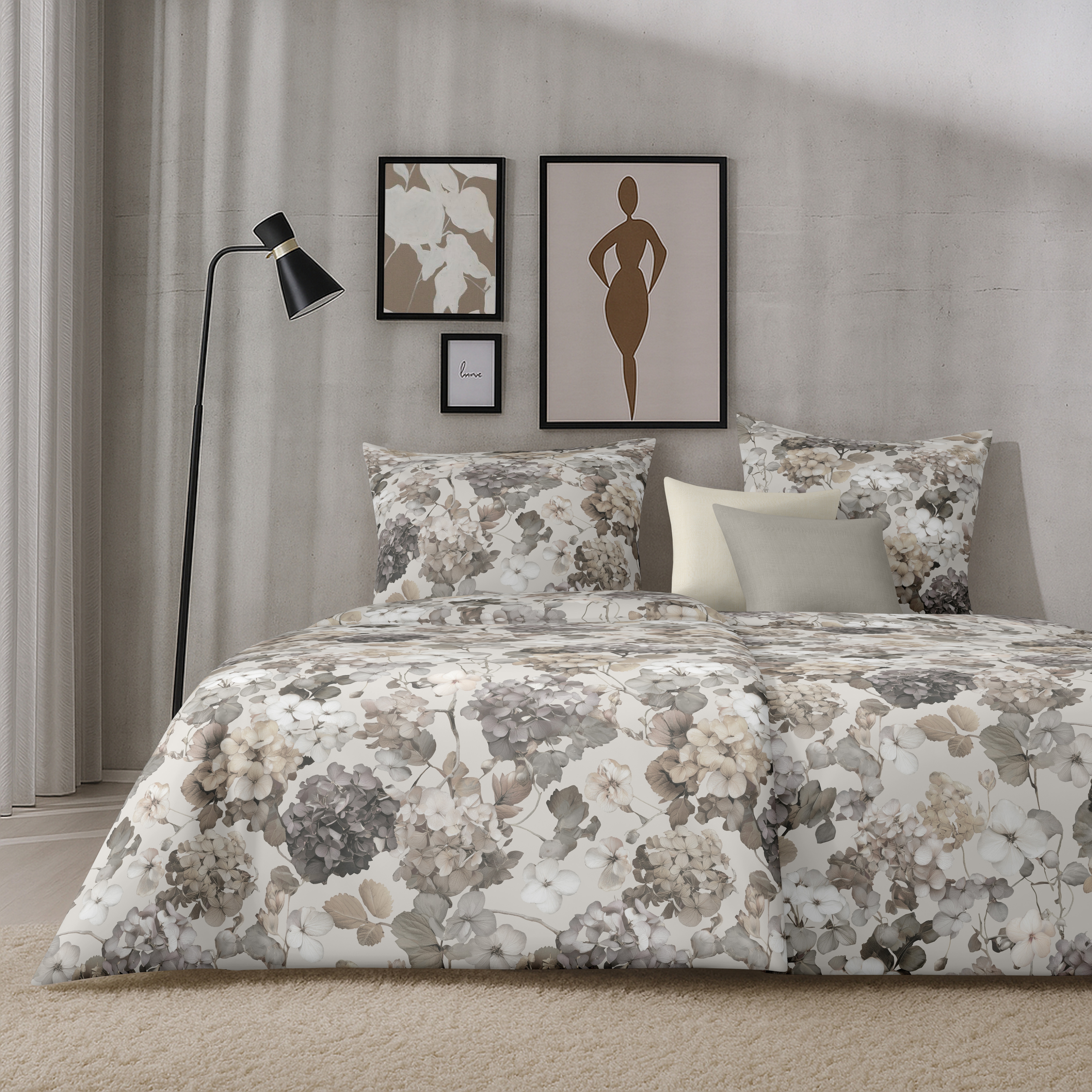 APELT Bettwäsche "Lutetia" 2 Bettwäsche-Set mit Reißverschluss, Baumwoll-Satin, Digitaldruck