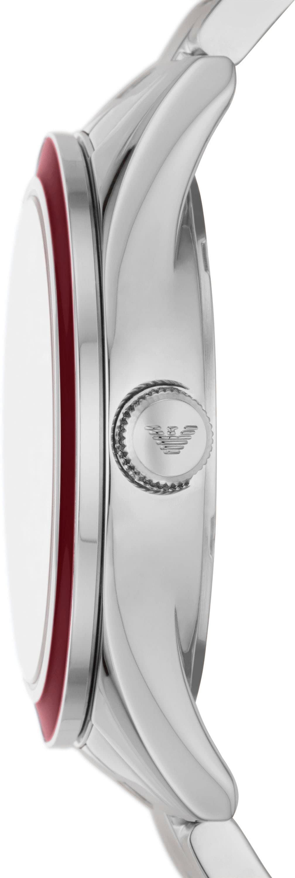 Emporio Armani Quarzuhr, Armbanduhr, Damenuhr, Datum, analog, Edelstahlarmband, Datum