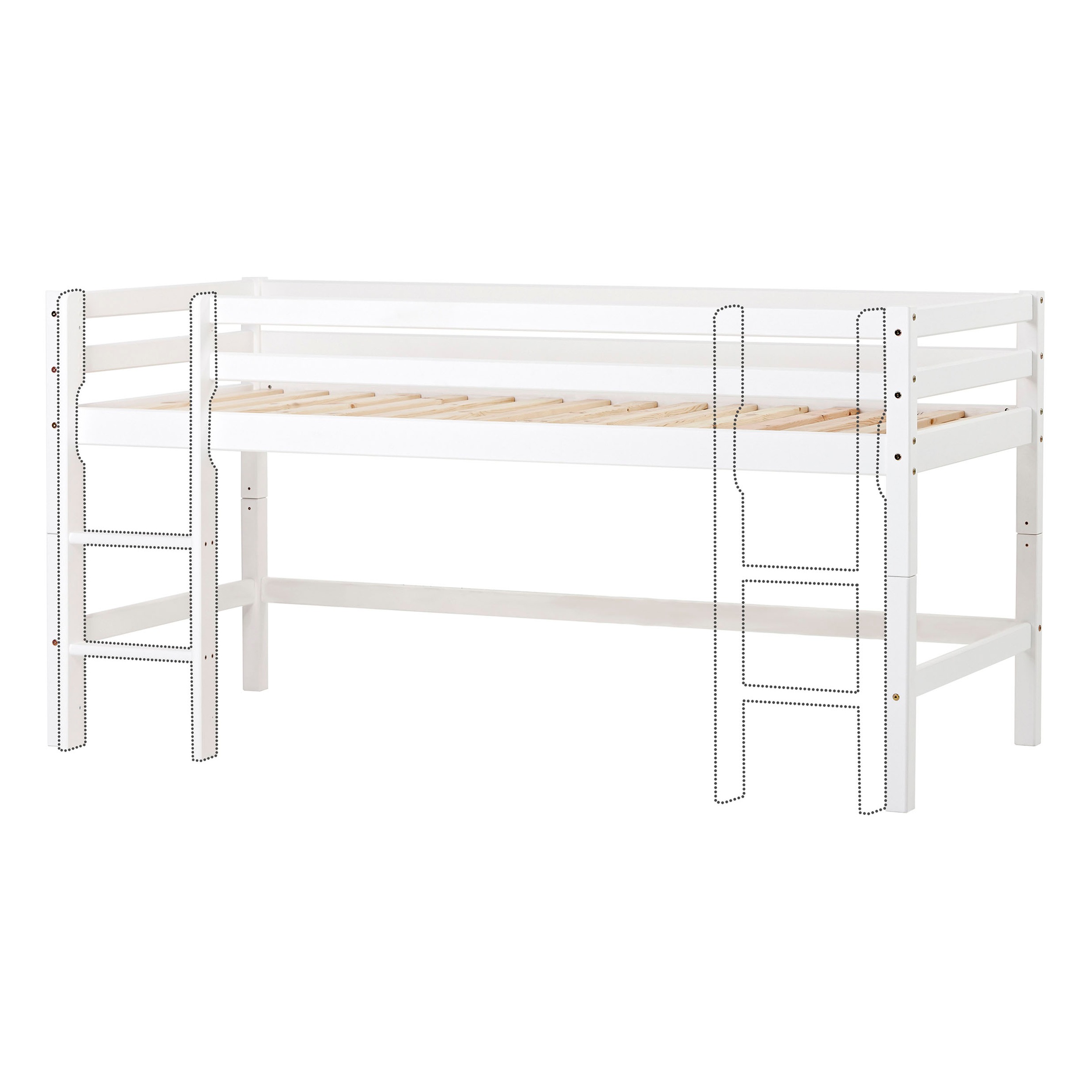 Hoppekids Hochbett "ECO Dream MY COLOR", 90x200, umbaubar in Einzelbett günstig online kaufen