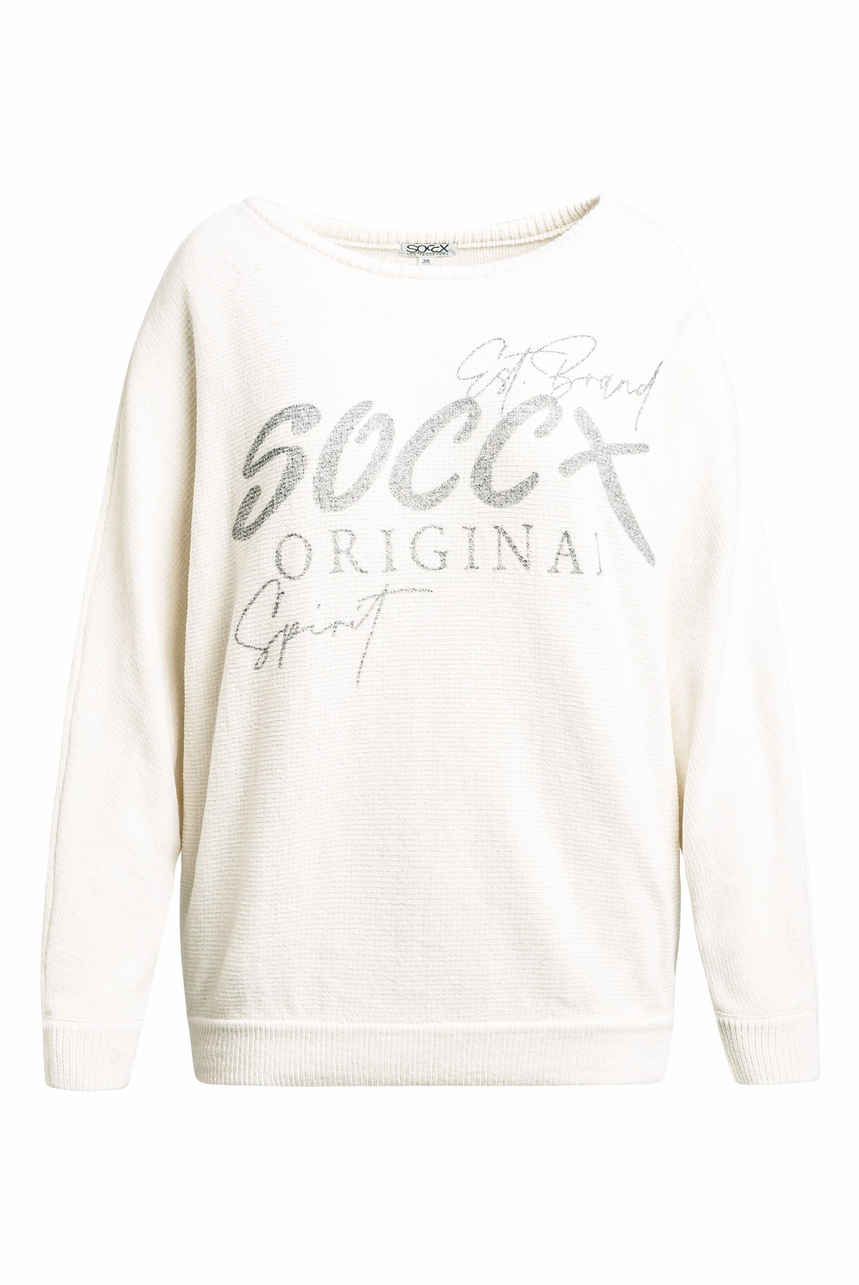 SOCCX Rundhalspullover mit Fledermaus-Ärmeln