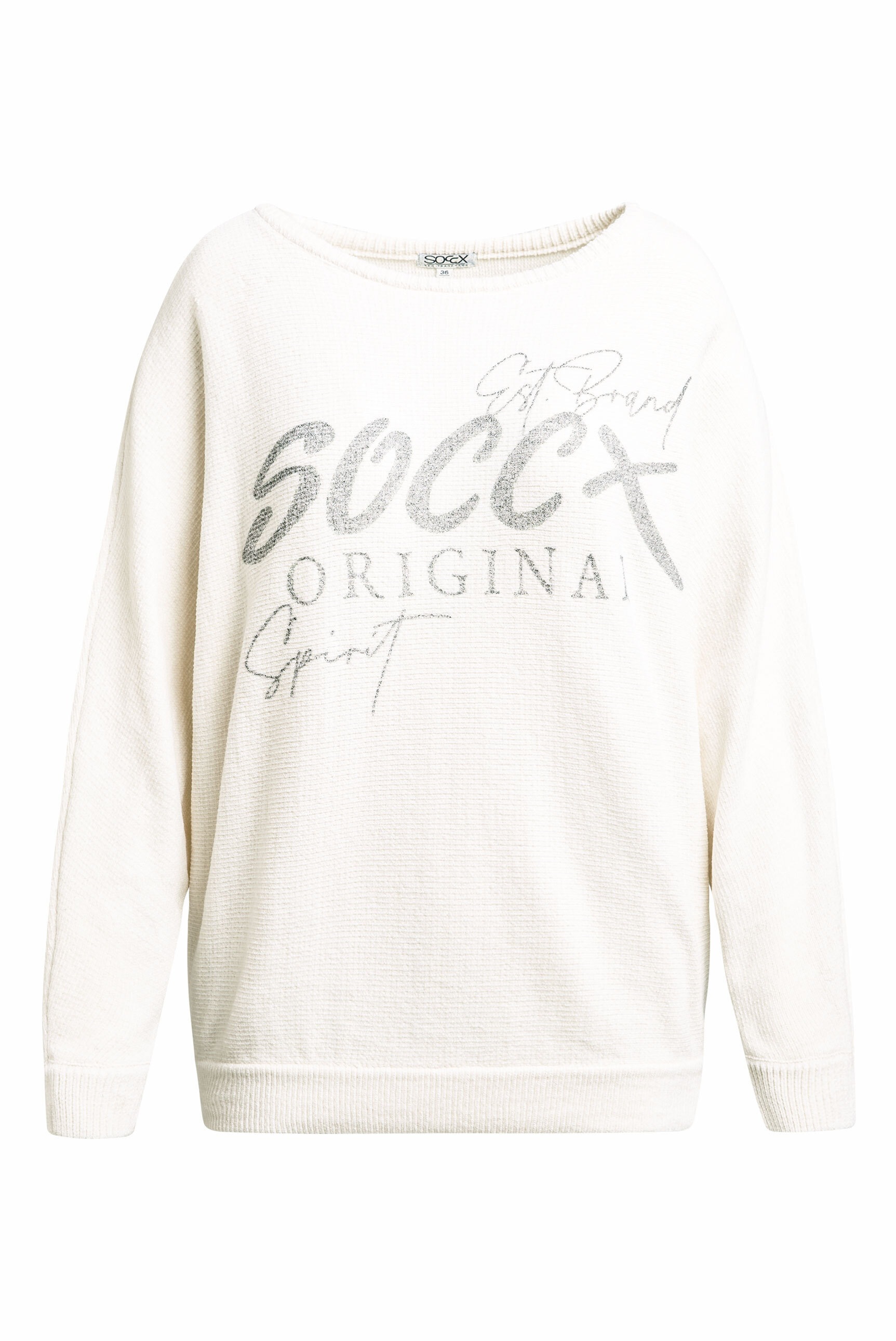 SOCCX Rundhalspullover mit Fledermaus-Ärmeln günstig online kaufen