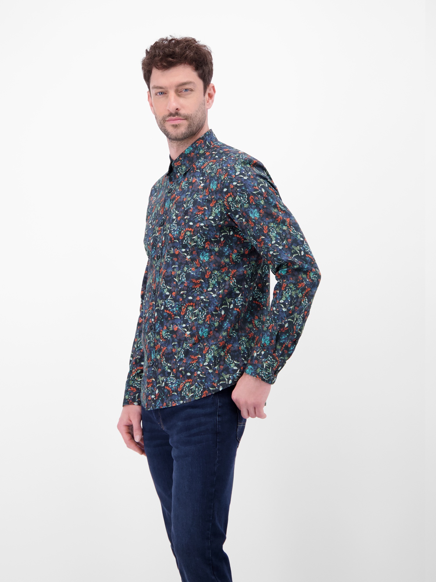 LERROS Langarmhemd »LERROS Langarmhemd mit floralem Printmuster«