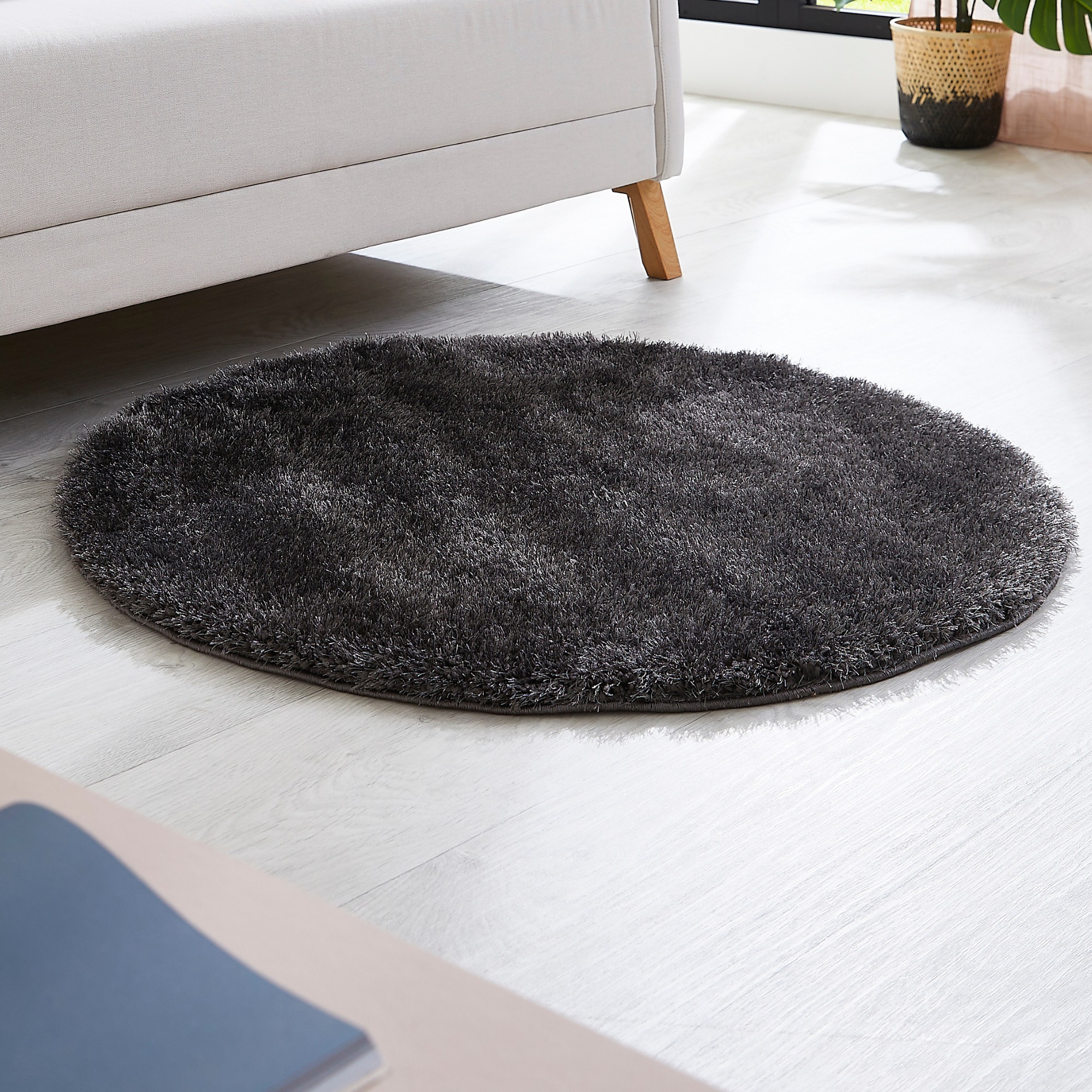 LUXOR living Hochflor-Teppich "Gela" rund 45 Höhe Uni Farben, weich und fla günstig online kaufen