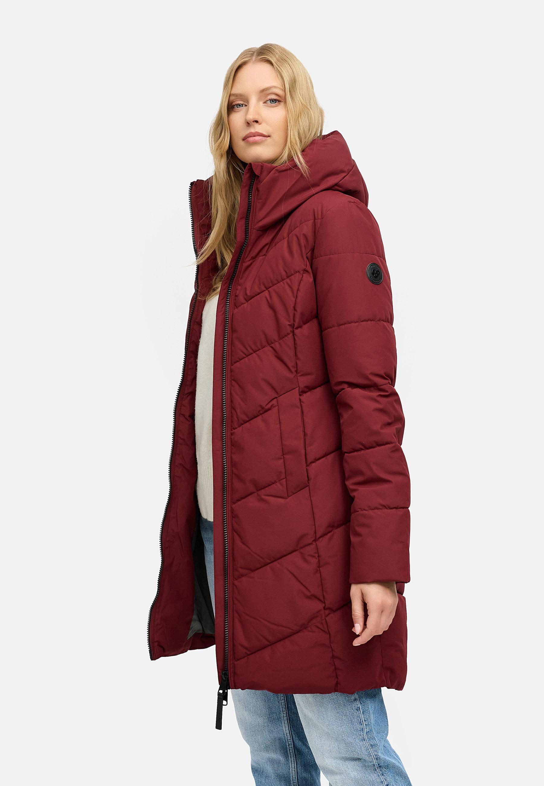 Ragwear Steppmantel »Natalin YOUMODO«, Warmer Damen Wintermantel mit V-Steppung und Kapuze