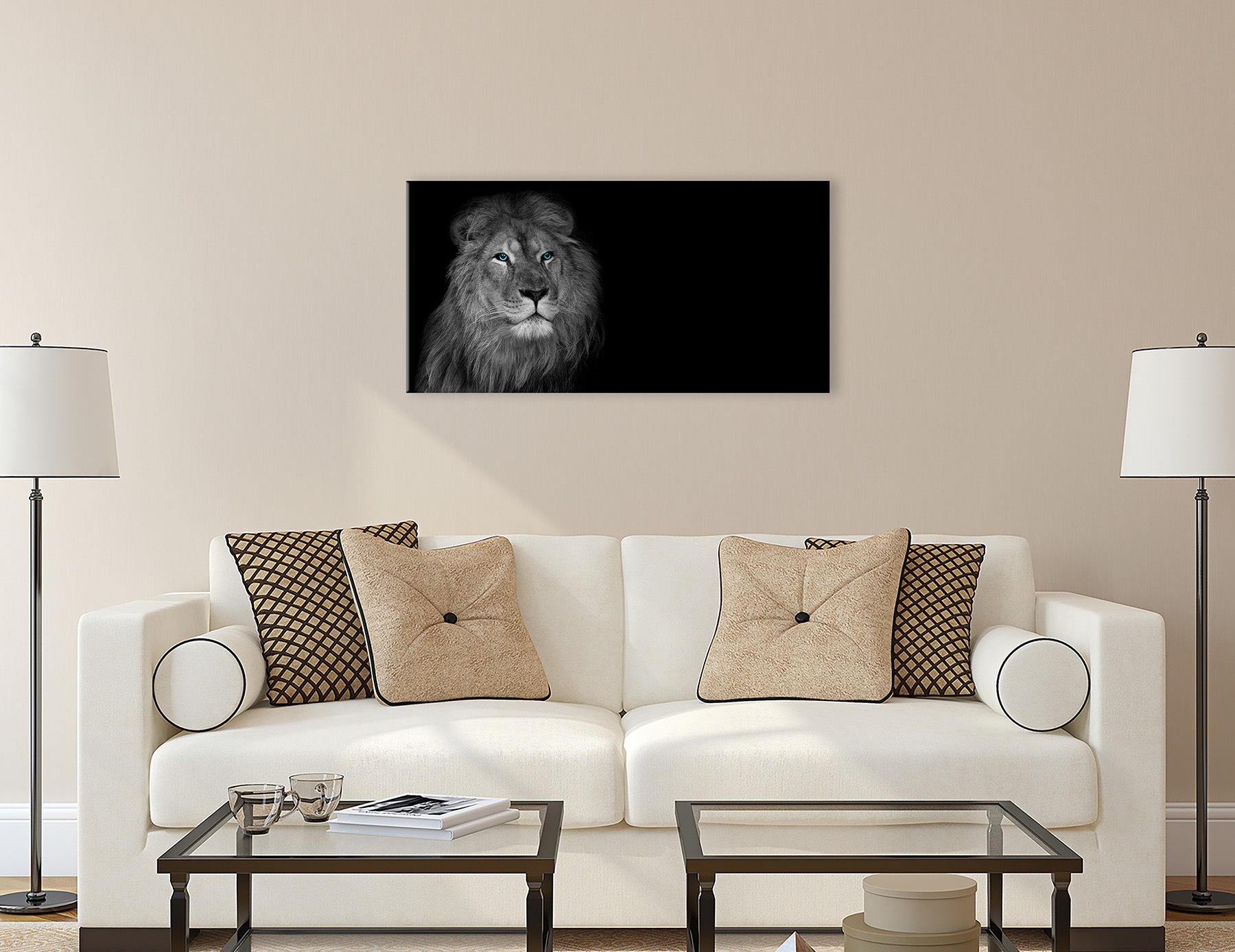 Bönninghoff Leinwandbild »Wandbild LÖWE 50x100 cm – Leinwandbild Keilrahmen Deko modern« Löwe | Löwen | Wildtiere 1 Stk. tlg. auf Keilrahmen gespannt