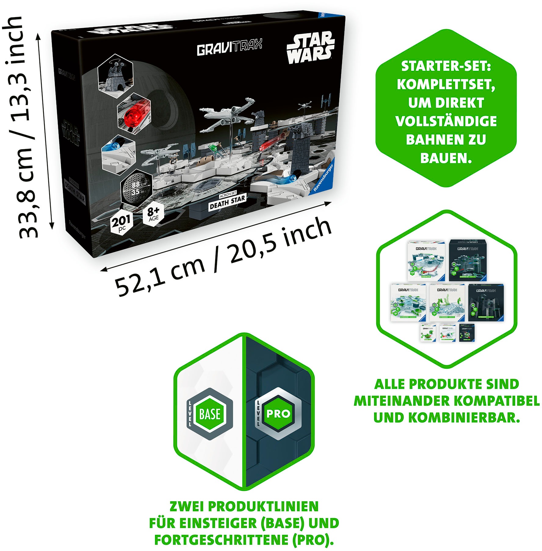 Ravensburger Kugelbahn-Bausatz »GraviTrax Star Wars Action-Set Deathstar« Made in Europe