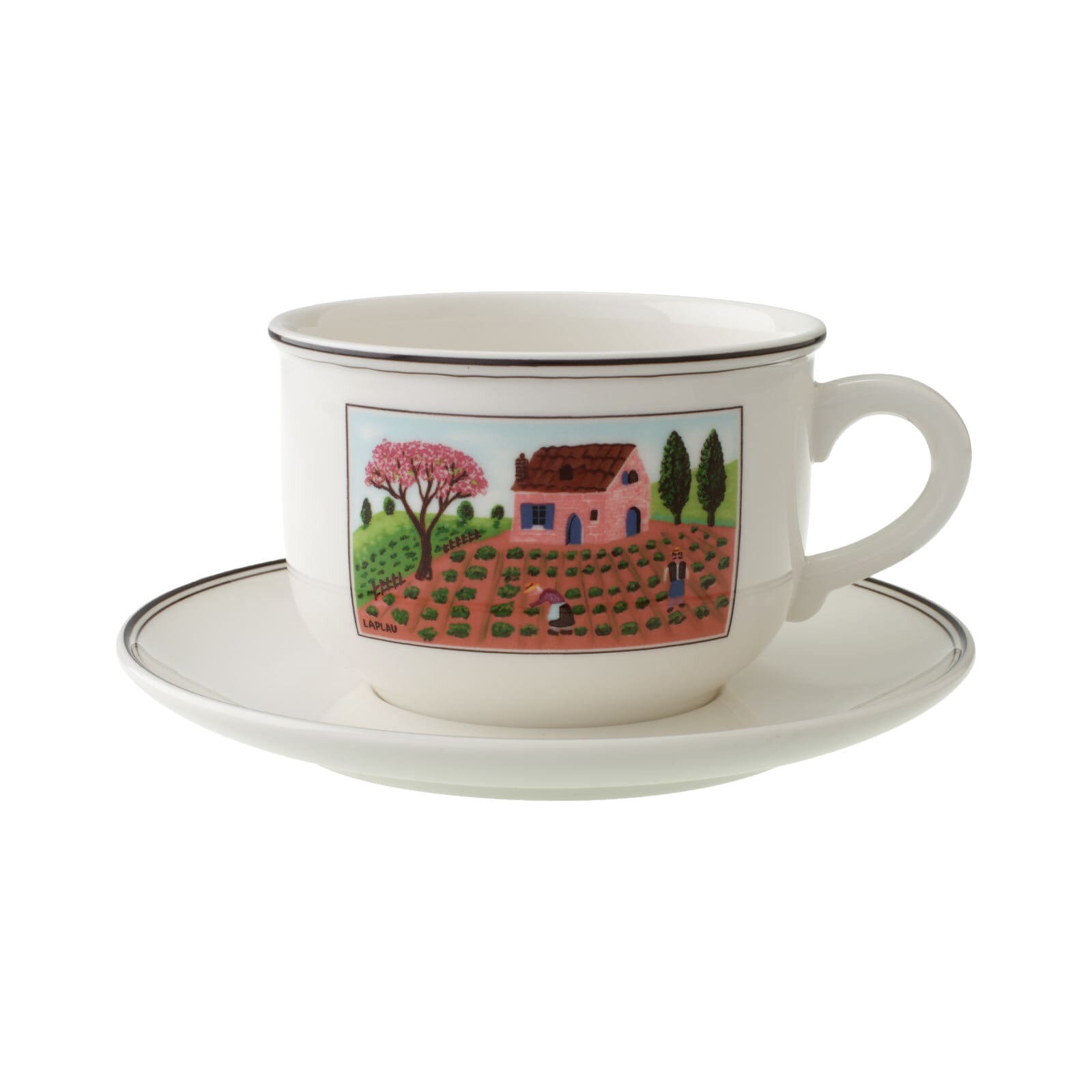 VILLEROY & BOCH Tasse "Cappuccinotasse mit Untertasse Design Naif 330 ml bunt", bunt, Trinkgefäße
