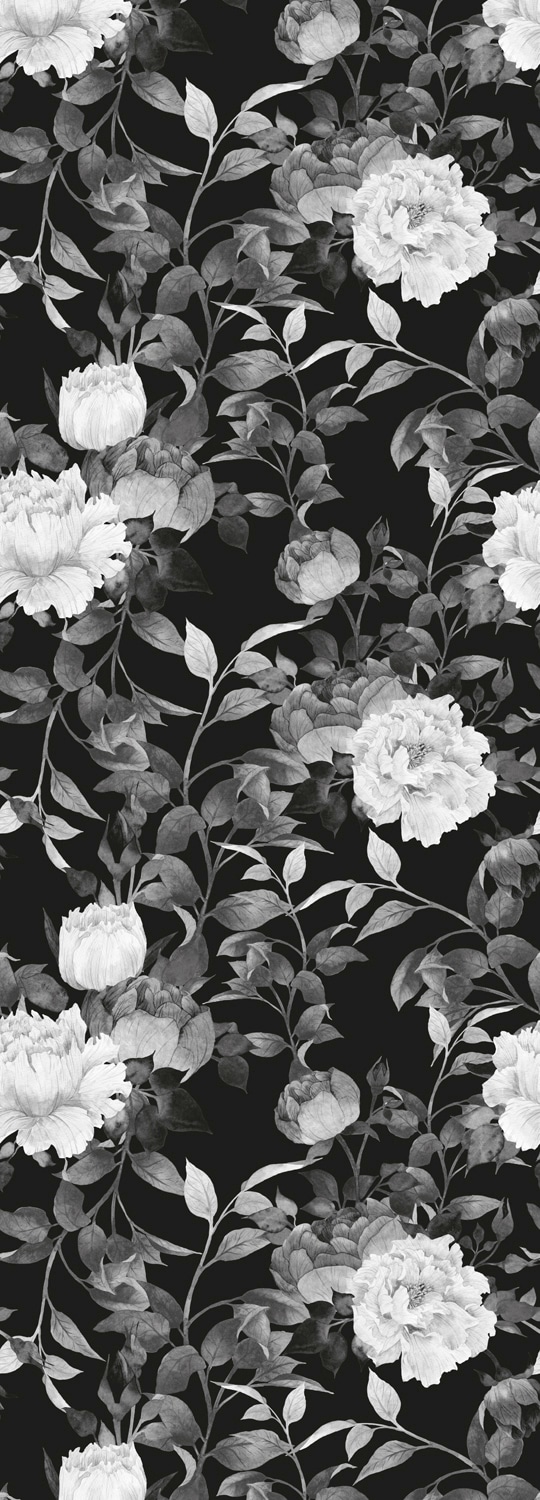 QUEENCE Vinyltapete "Alya", B/L: 0,9mm x 2,5mm, Rollen:, schwarz, Tapeten, 90x250cm, selbstklebend, kinderleichte Anbringung,, Sticker