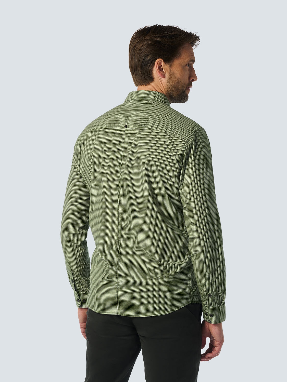 NO EXCESS Langarmhemd »No Excess Stretch All-Over Print Shirt«