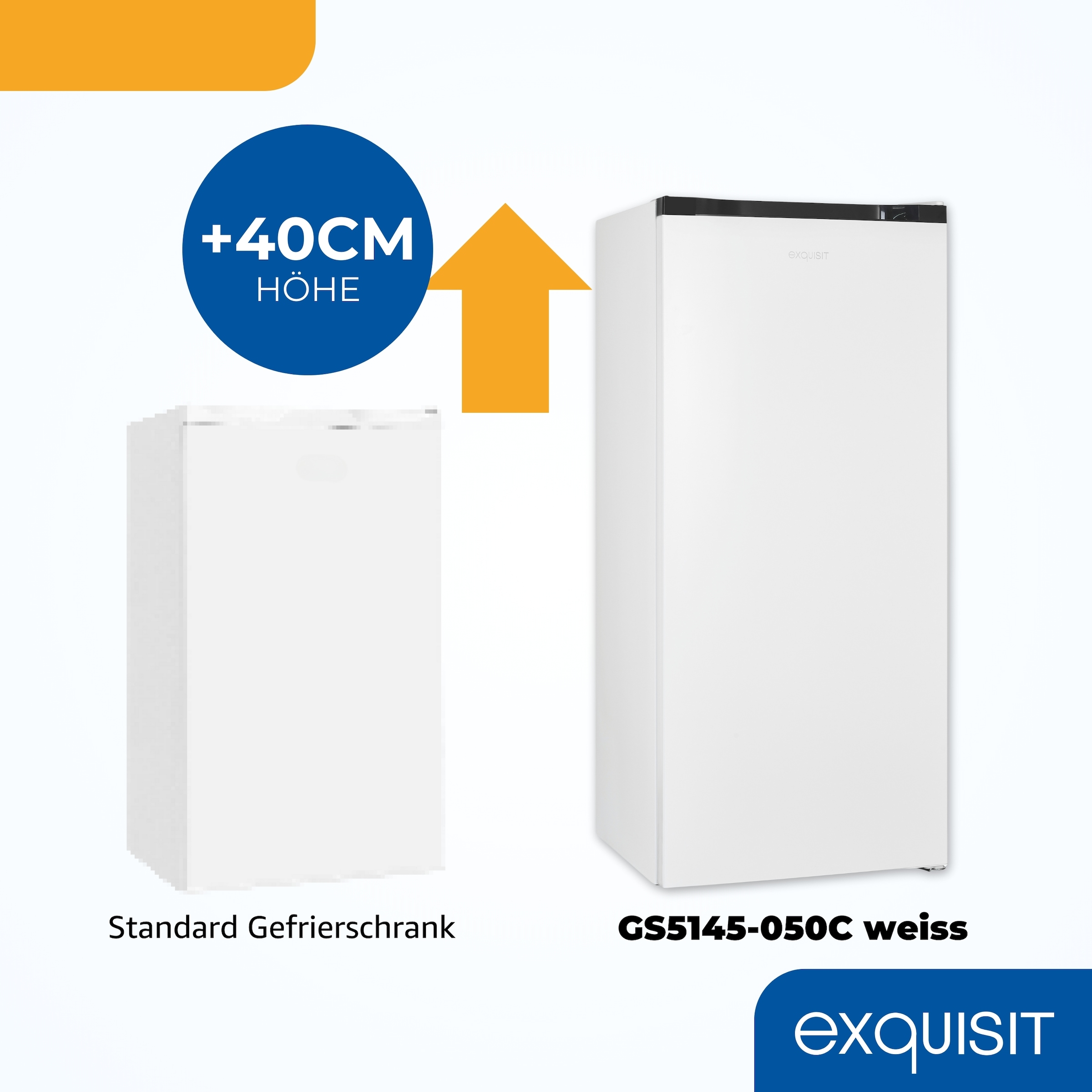 exquisit Gefrierschrank »GS145-050C weiss« 125,9 cm hoch 54 cm breit Perfekt für Ihre Küche:  flexibel, praktisch & klar strukturiert
