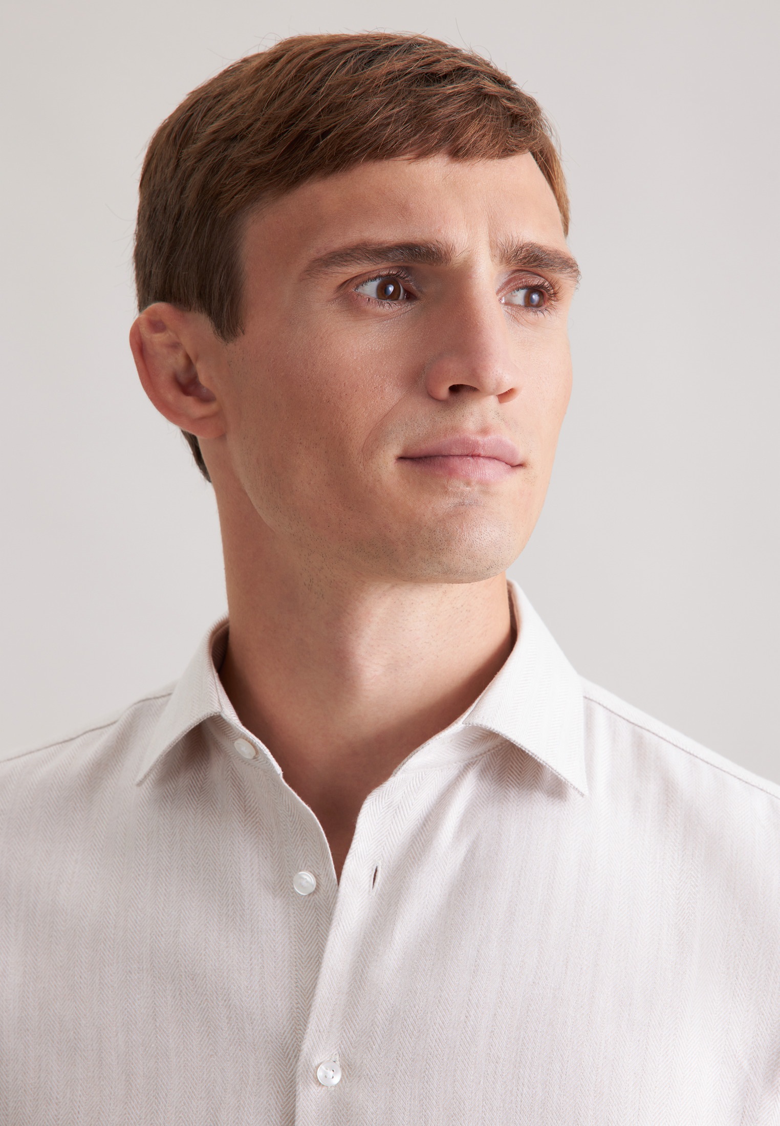 Thumbnail - seidensticker Flanellhemd "Schwarze Rose" Slim 1/1 Kentkragen Fischgrat