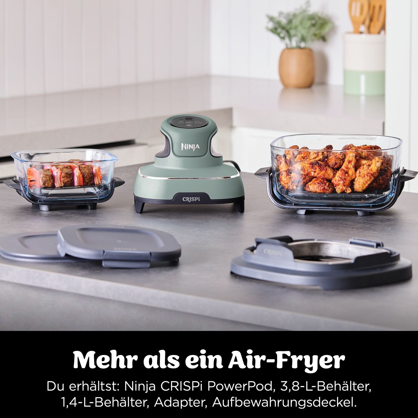NINJA Heißluftfritteuse "CRISPi 4-in-1 Sage - FN101EUSG" 1700 W tragbar günstig online kaufen