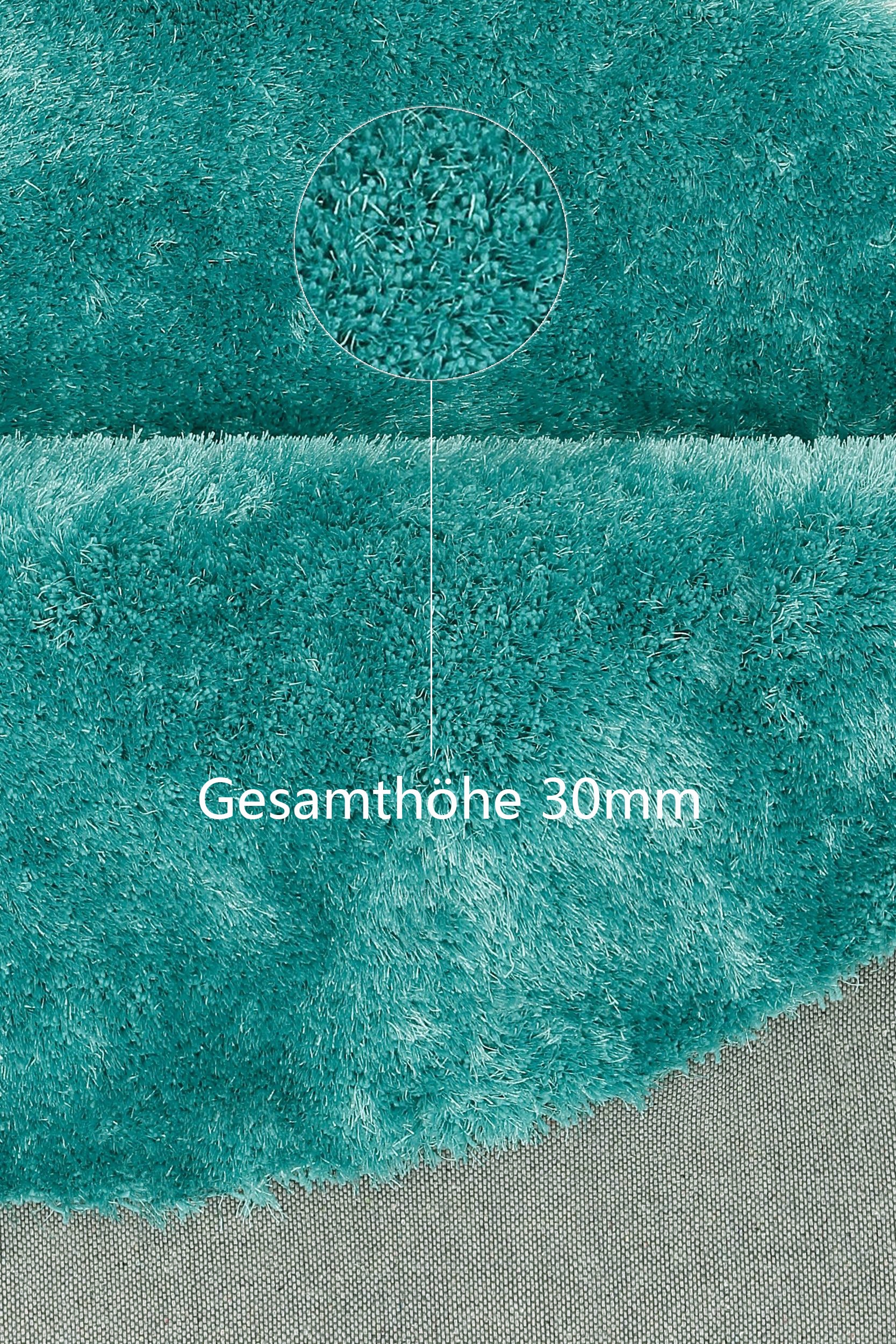 Bruno Banani Hochflor-Teppich »Dana Teppich, Kundenliebling«, rund, 30 mm Höhe, unifarben, Mikrofaser Teppiche, Wohnzimmer, Schlafzimmer, Esszimmer