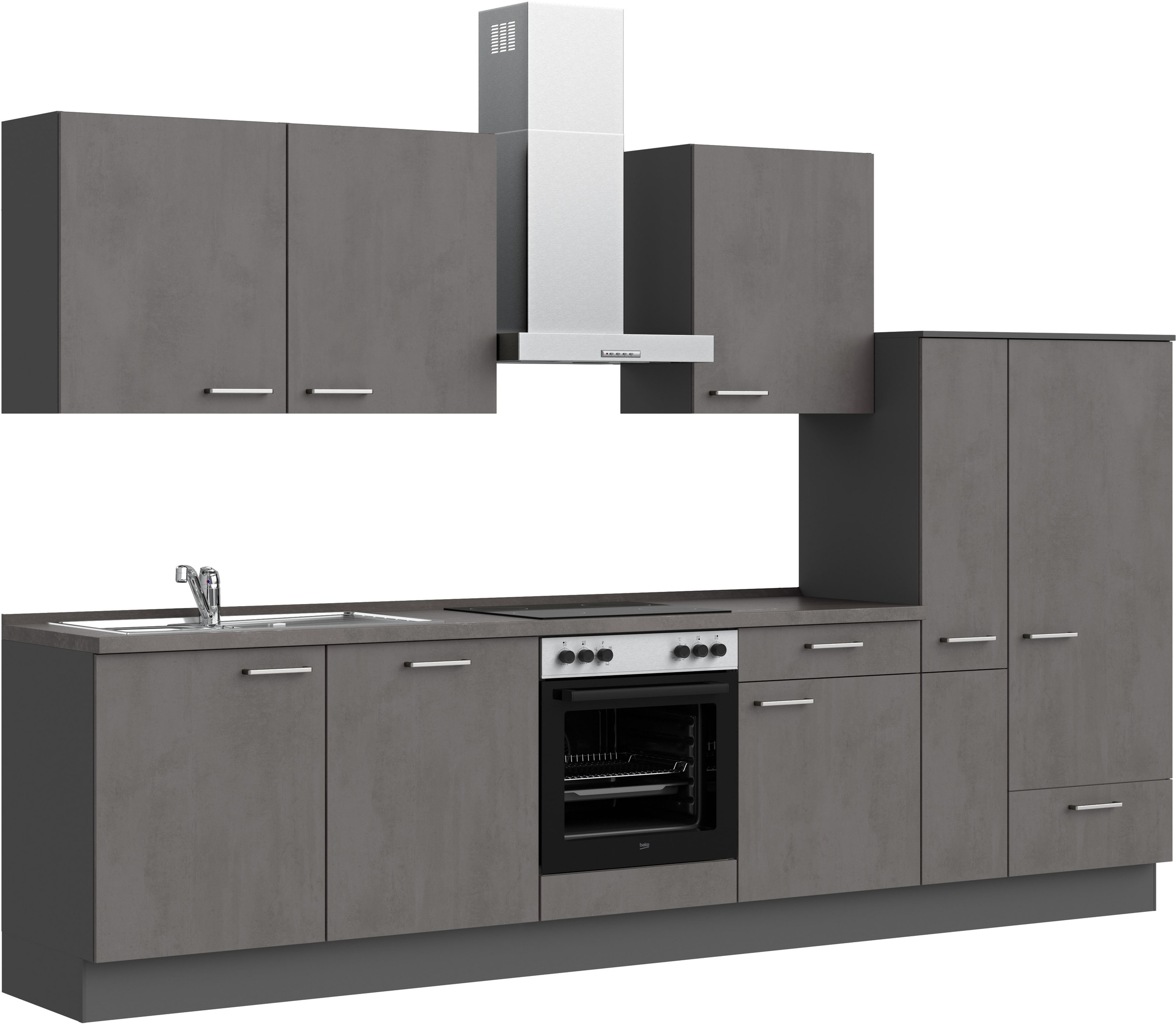 nobilia® Küchenzeile »"Riva I"«, vormontiert, Ausrichtung wählbar, Breite 330 cm, wahlw. mit E-Geräten