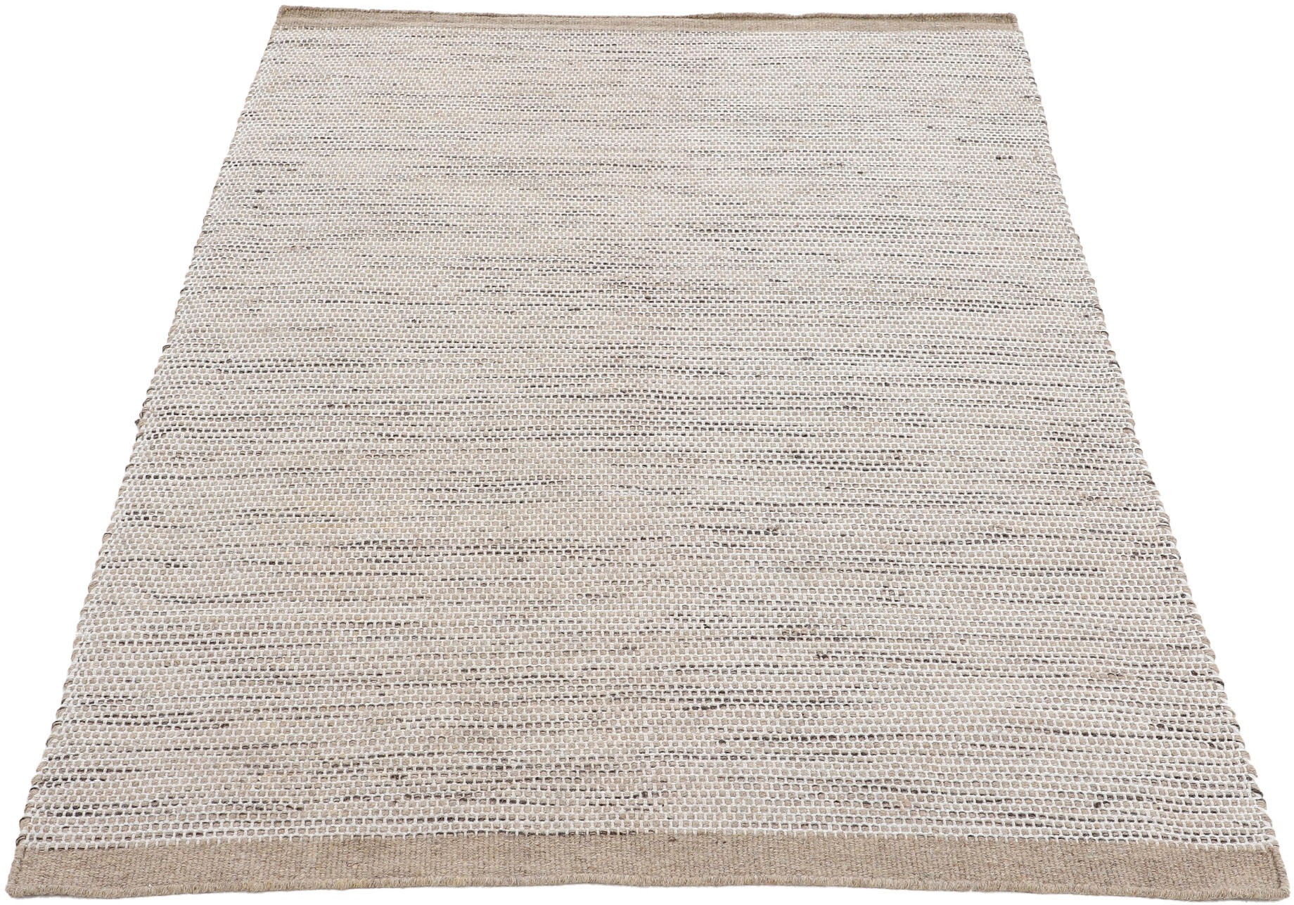 carpetfine Wollteppich »Mona«, rechteckig, 5 mm Höhe, Wolle, Wendeteppich aus Wolle/Baumwolle, Wohnzimmer