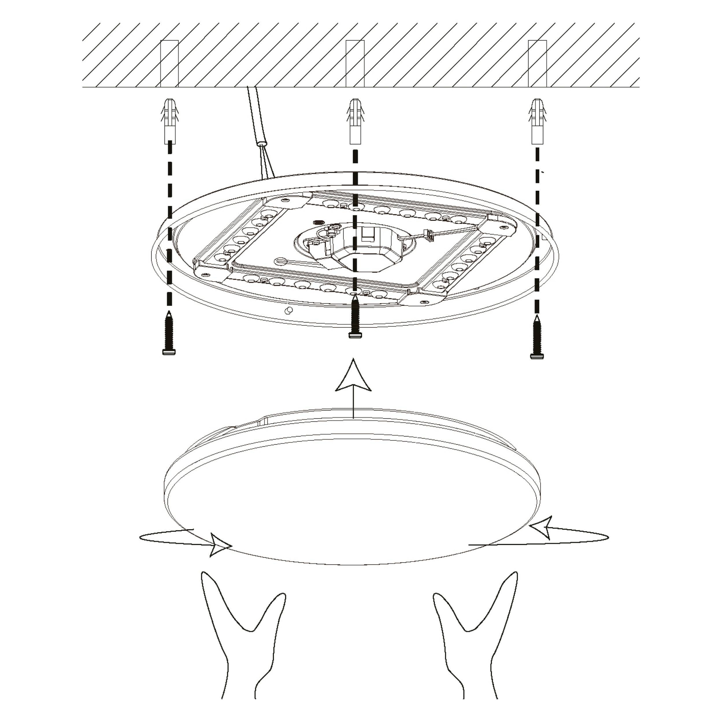 EGLO LED Deckenleuchte »POGLIOLA-S Ø 26 cm, Deckenlampe, Flurlampe, Küchenlampe«, 1 flammig, Leuchtmittel LED-Modul | LED fest integriert, Wandlampe, Kristalleffekt Deckenlampe, Wohnzimmerlampe, Küchenlampe