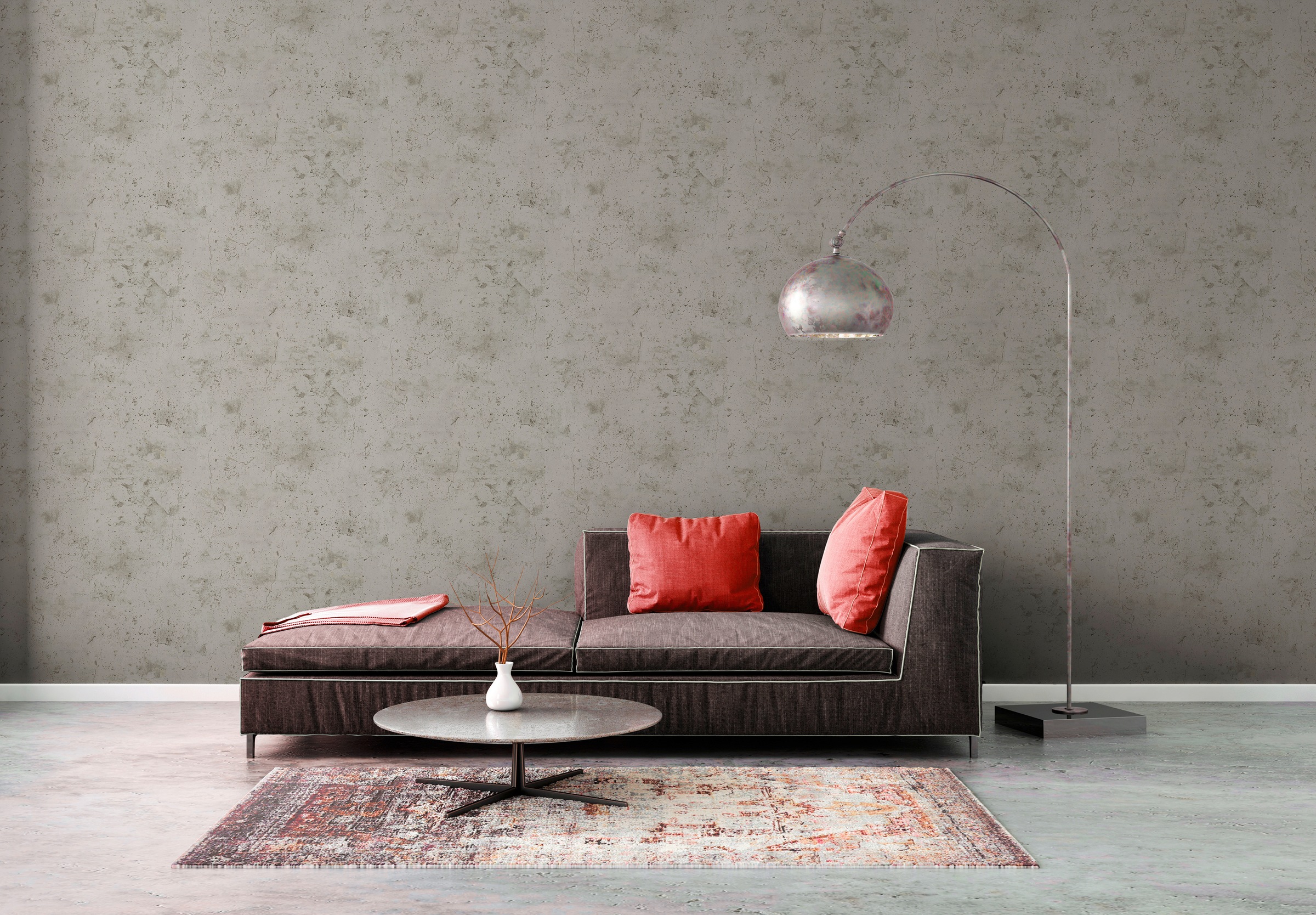 papier peint effet béton gris chaud - Livingwalls