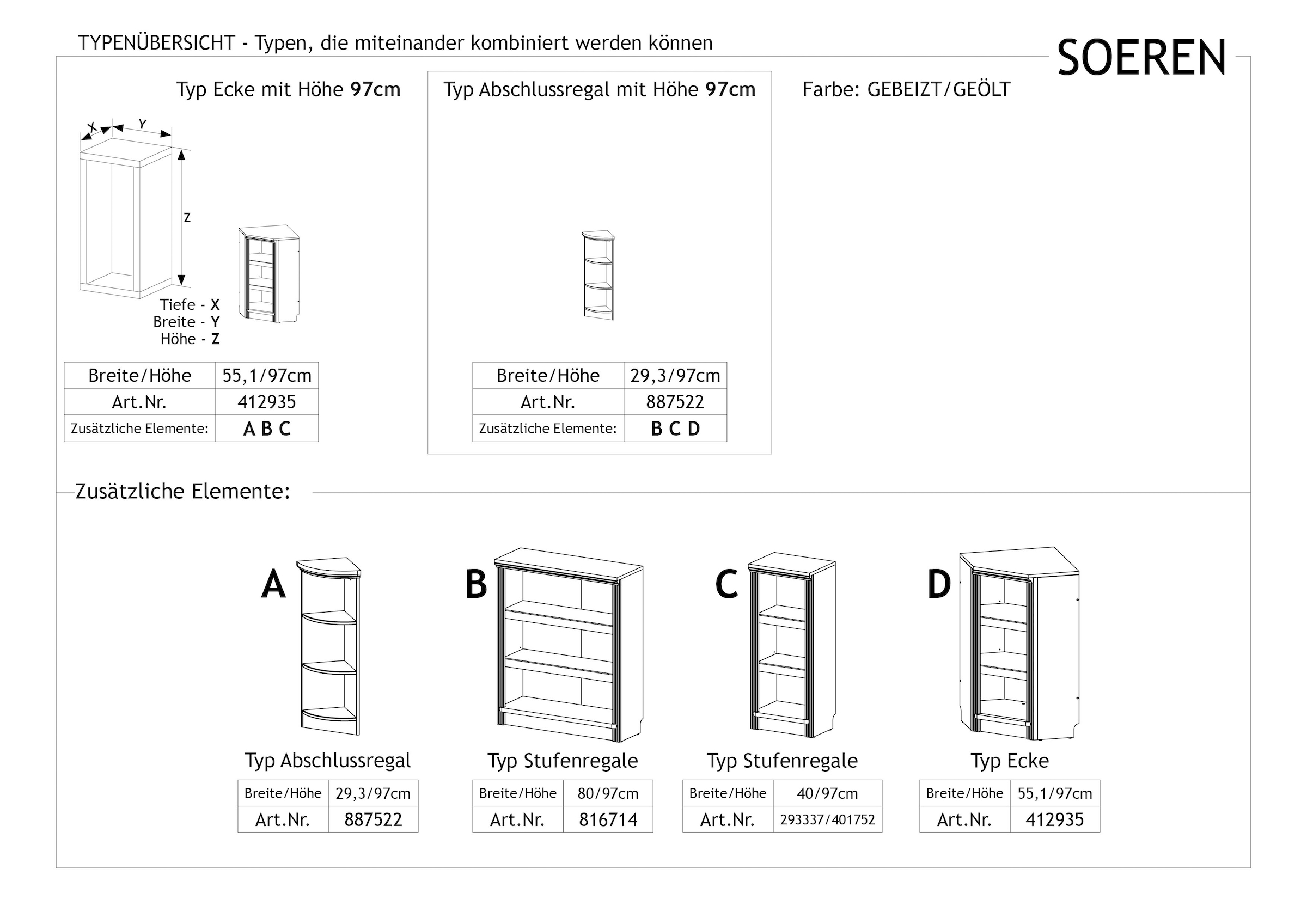 97 aus mit | Eckregal cm, Höhe bestellen affaire BAUR viel Home Stauraum massiver Kiefer, »Soeren«,