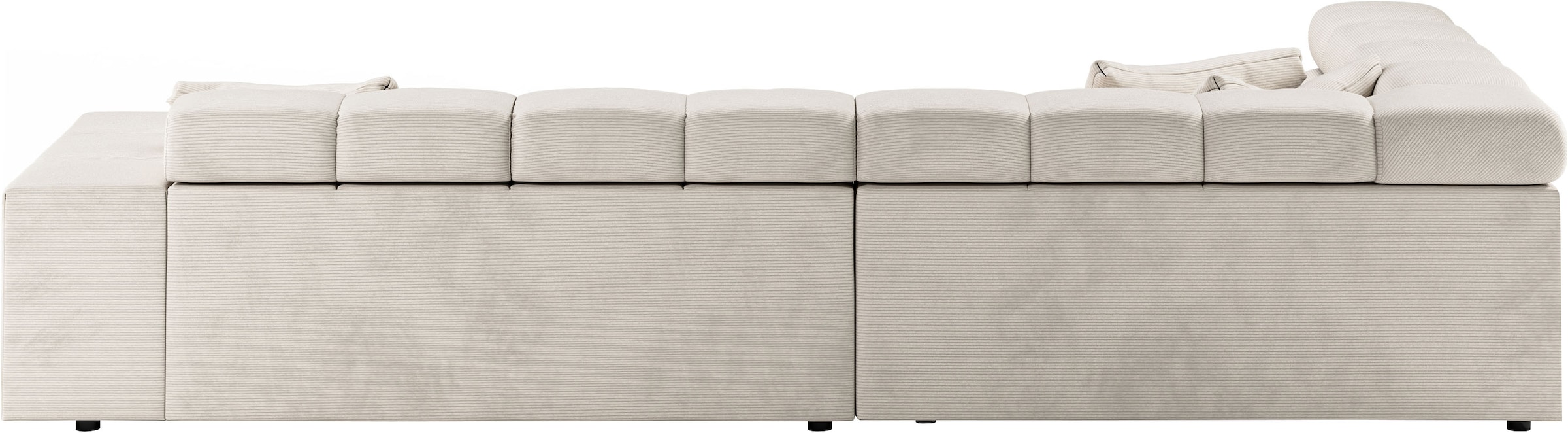 INOSIGN Ecksofa »Ancona incl. Kopfteilverstellung, Zierkissen Breite 319cm, L-Form«, wahlweise motorische Sitztiefenverstellung, auch in Cord + Easy Care