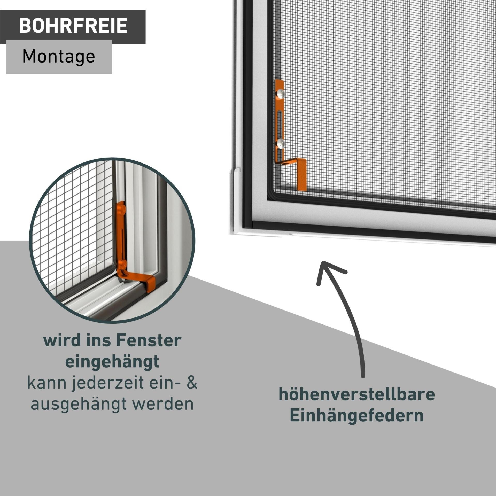 Windhager Insektenschutz-Fensterrahmen »Expert aus starkem Fiberglasgewebe, Insektenschutzgitter für Fenster« Fliegengitter in weiß, anthrazit erhältlich, 100x120cm, ohne bohren