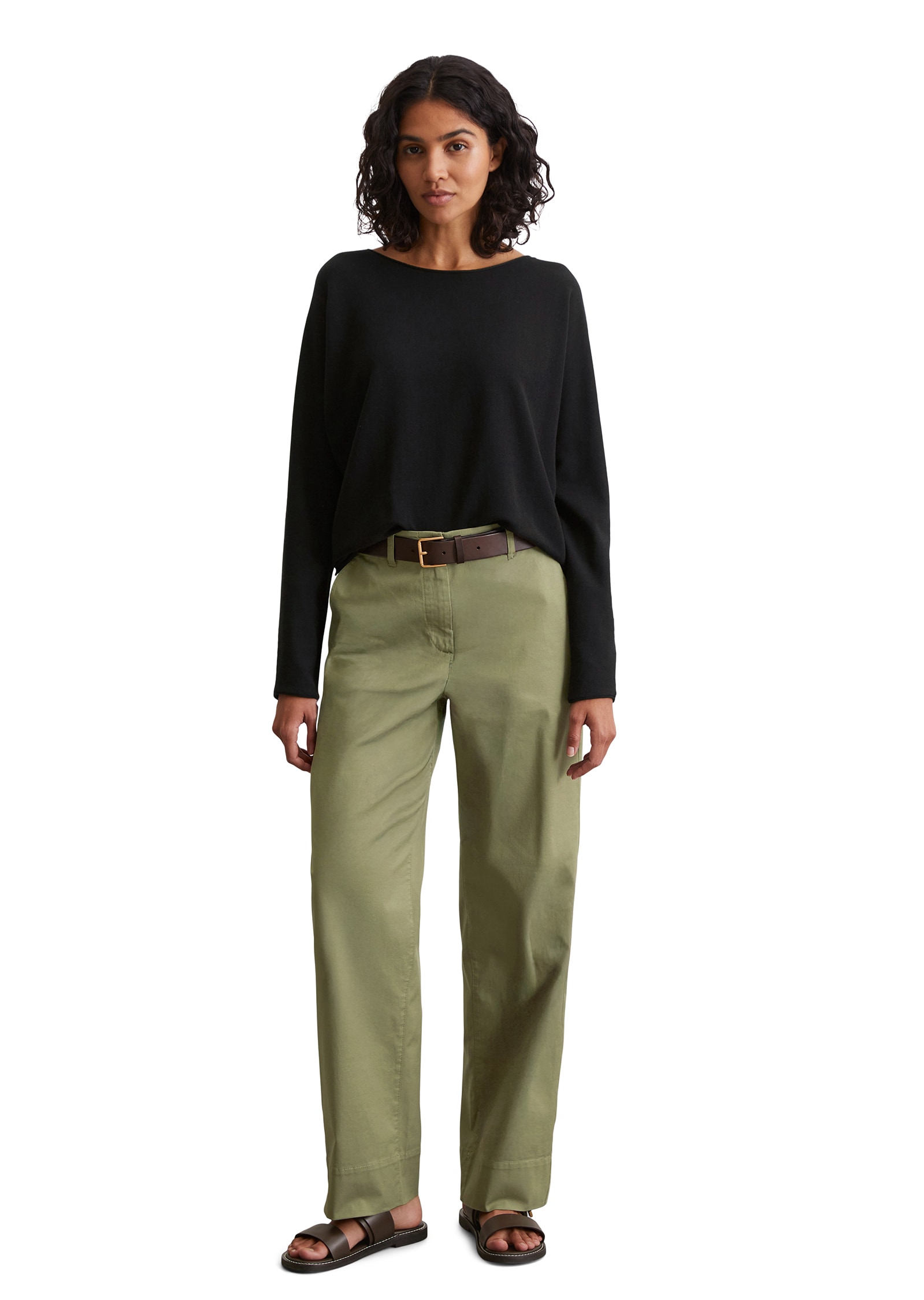 Marc O'Polo Strickpullover, oversized, gerollte Kanten, leicht