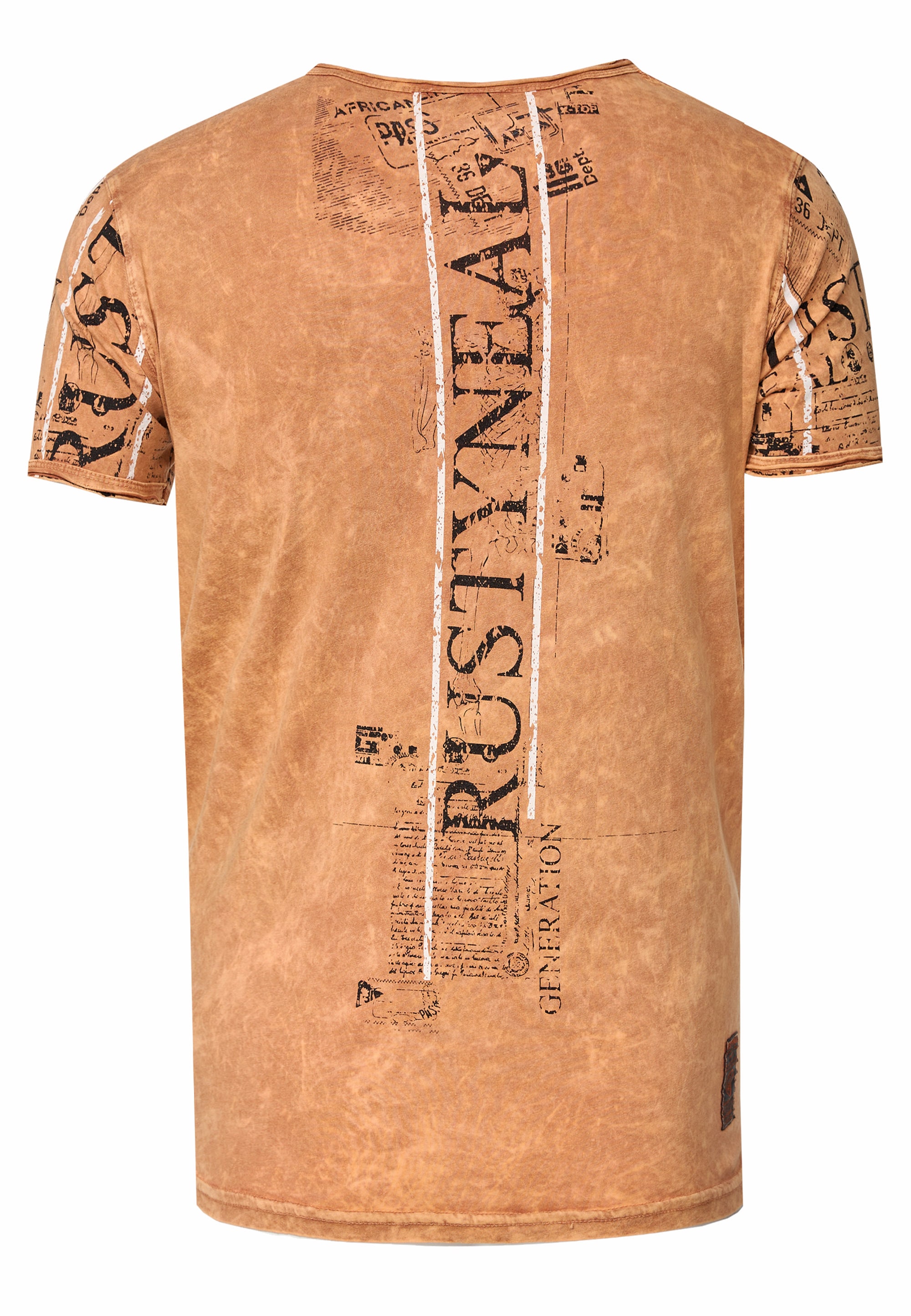 Rusty Neal T-Shirt, im Used-Look mit Allover-Print
