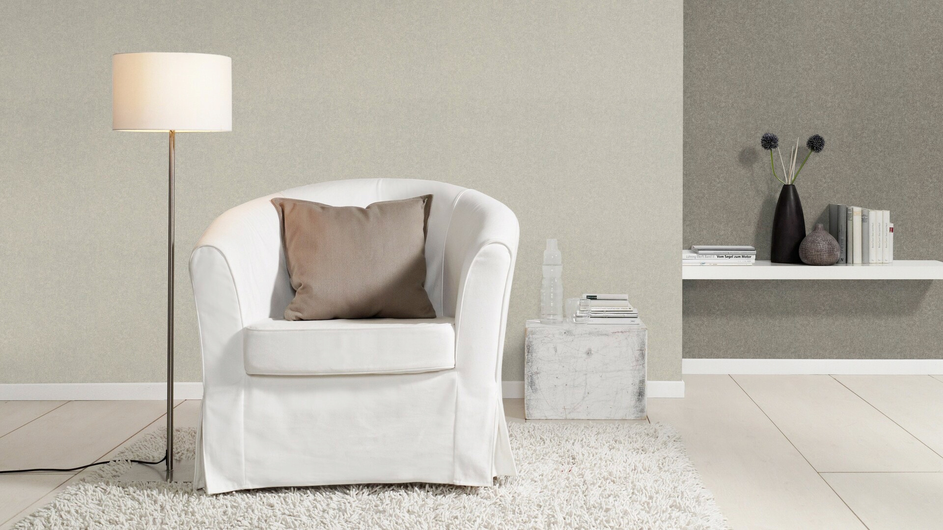 Rasch Vliestapete »Composition« einfarbig Unitapete mit Struktur und Schimmer