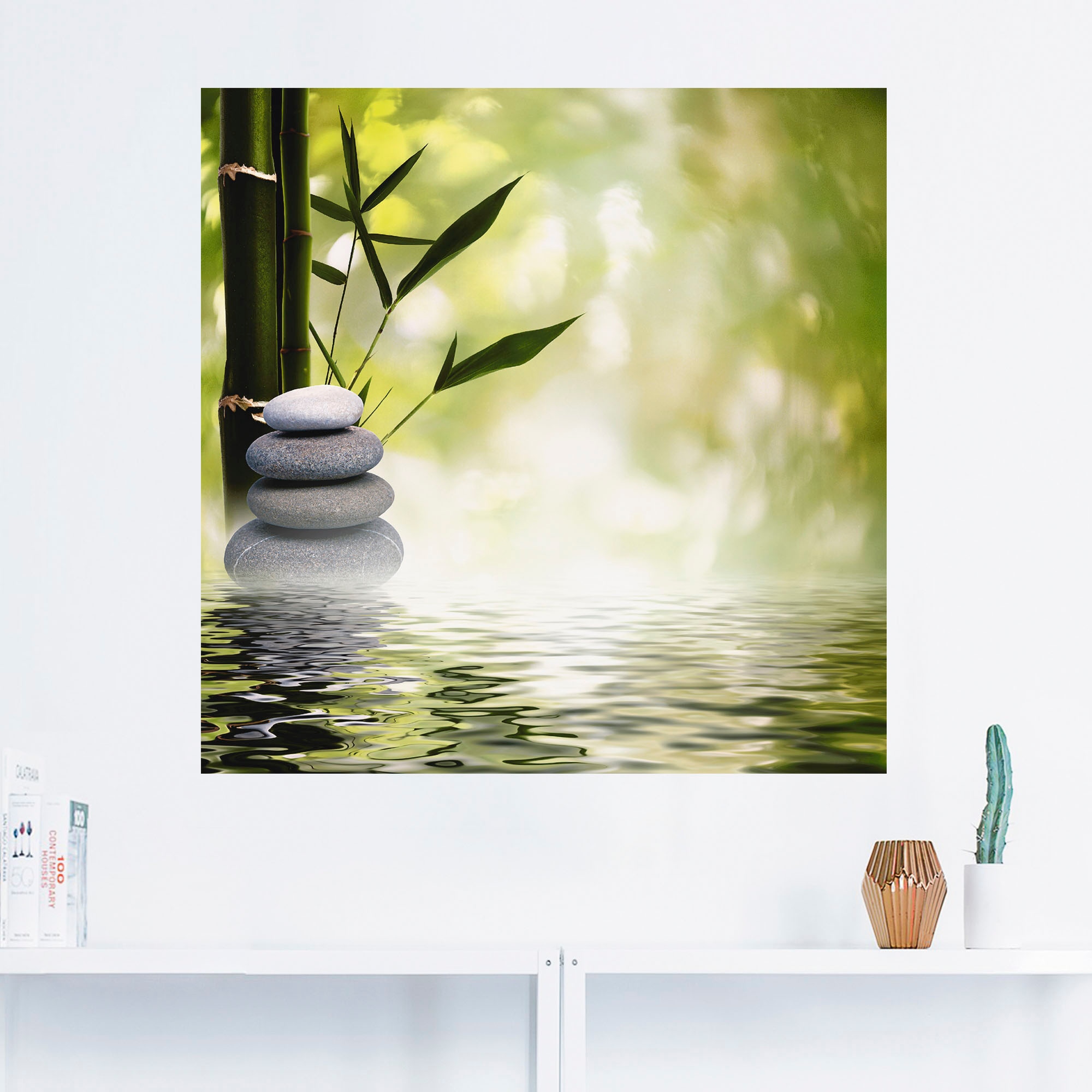 Artland Wandbild »Asiatische Spa Steine«, Spa, (1 St.), als Alubild, Outdoorbild, Leinwandbild, Poster, Wandaufkleber