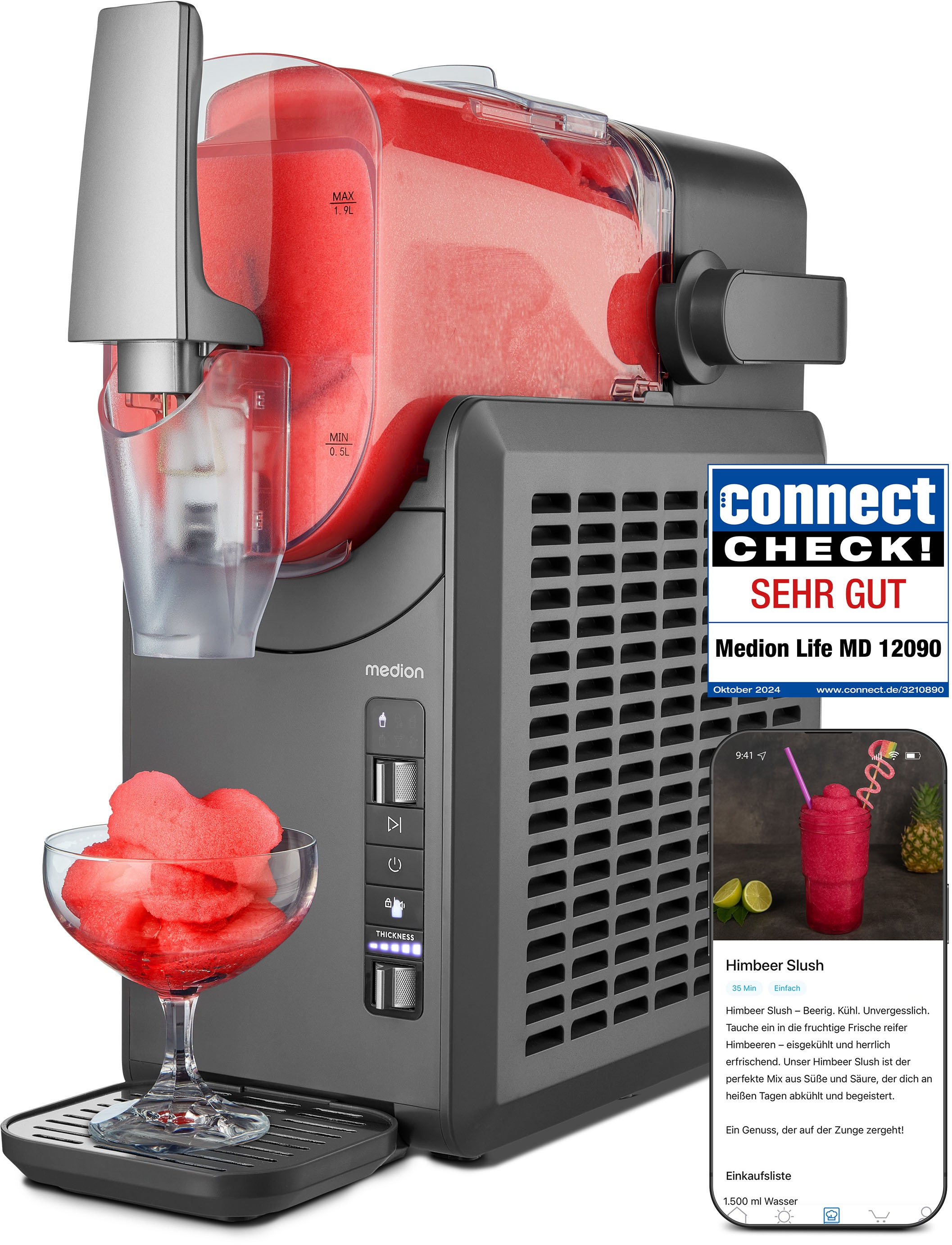 MEDION LIFE Slush-Eismaschine MD12090 2.6 L Grey