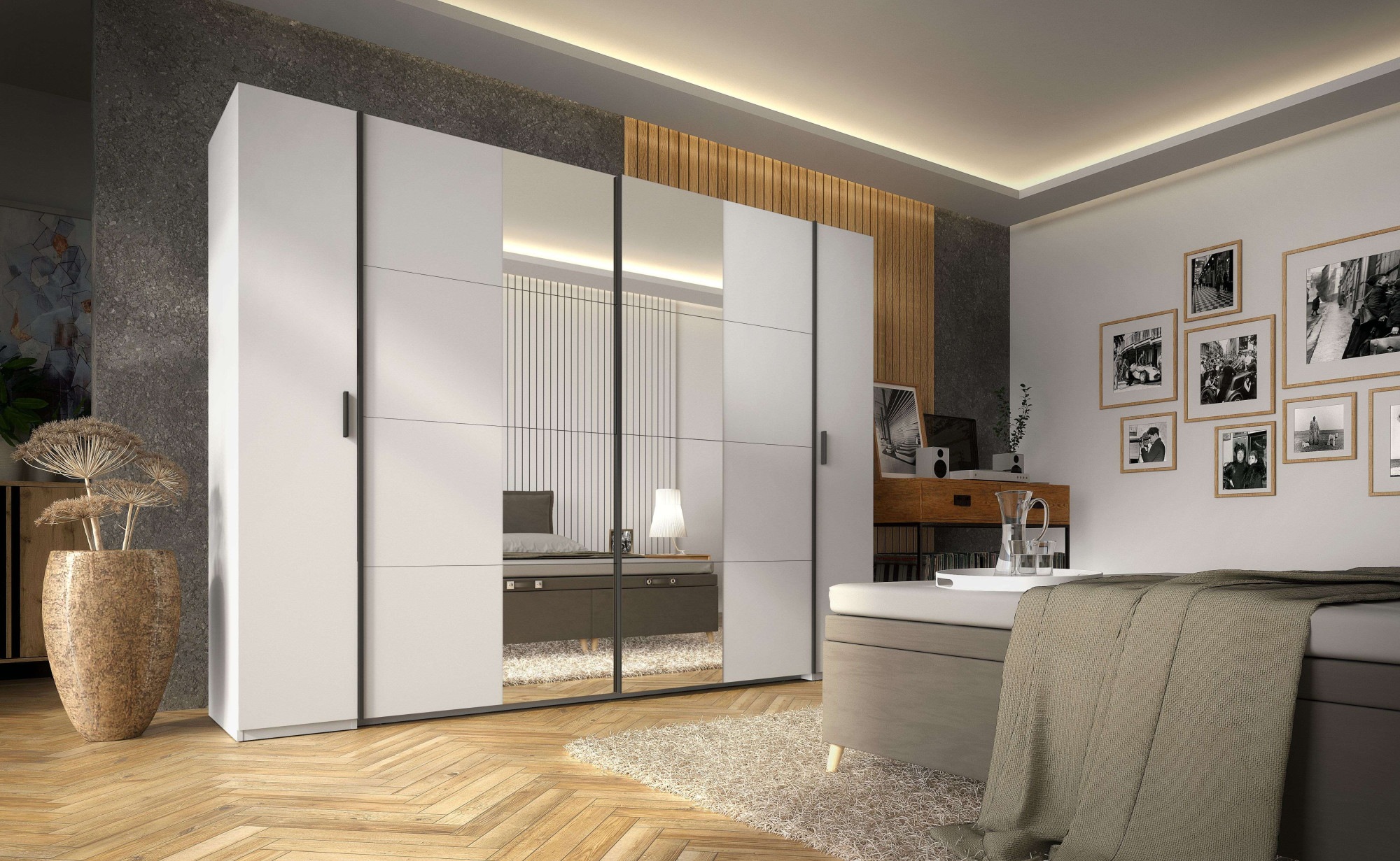 INOSIGN Kleiderschrank »Antioch, FSC-zertifiziert, mit Dreh-UND Schiebetüren«, (B/T/H 270/61,4/207cm, inklusive Einlegeböden und Kleiderstangen), mit oder ohne Spiegel und Schubladen - YOUR Choice