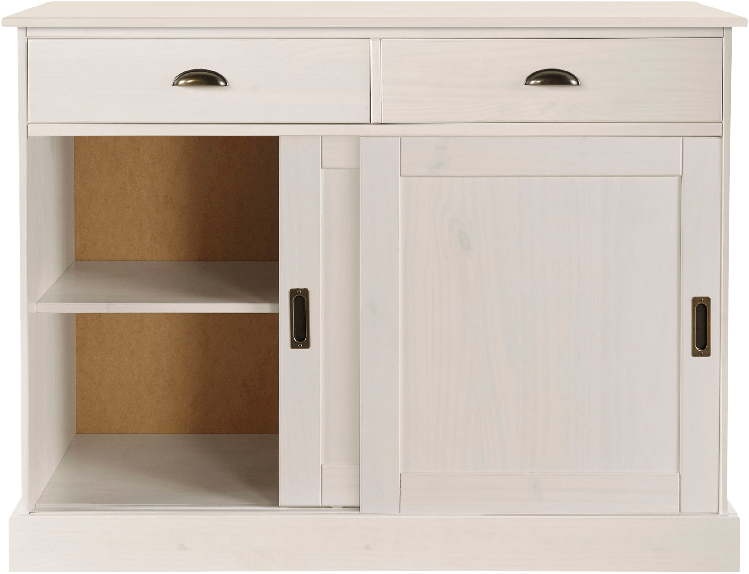 Home affaire Sideboard »Schröder«, Kommode, 2 Schiebetüren, 2 Schubkasten, aus massivem Kiefernholz