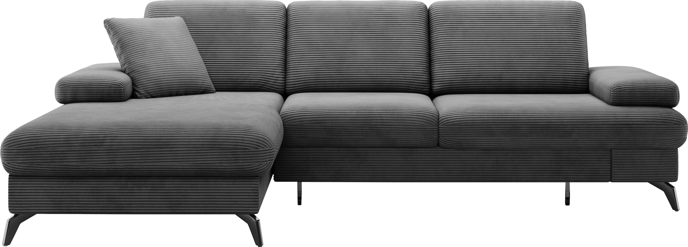 sit&more Ecksofa »Morris Jubi L-Form, inklusive XXL-Liegefläche, bzw. Schlaffunktion«, Bettfunktion, Armteilverstellung und 1 Zierkissen