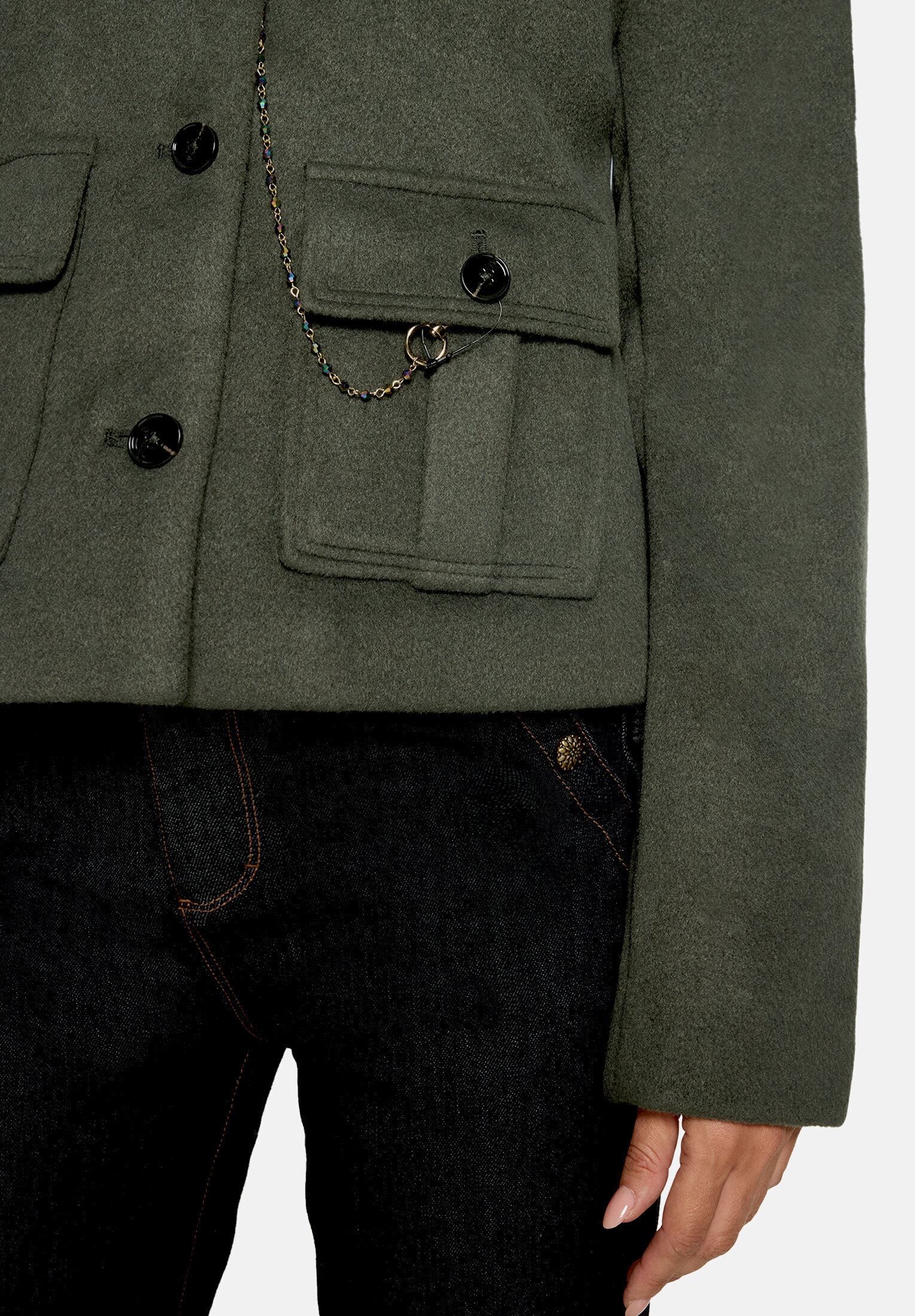 Cartoon Canvasjacke »Damen mit aufgesetzten Taschen«