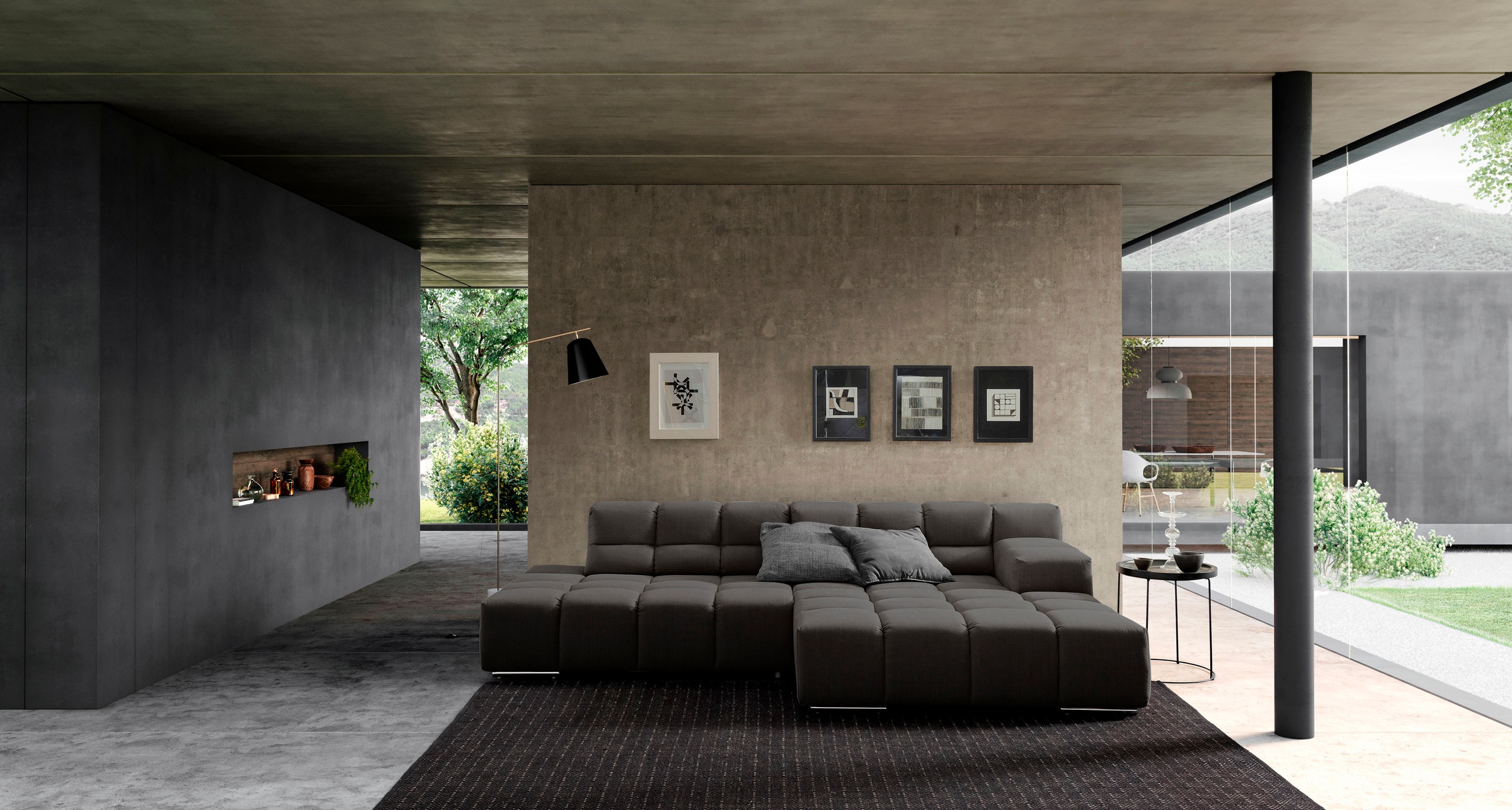 designwerk Ecksofa "Temple, Designsofa trifft hohen Sitzkomfort, L-Form" mi günstig online kaufen