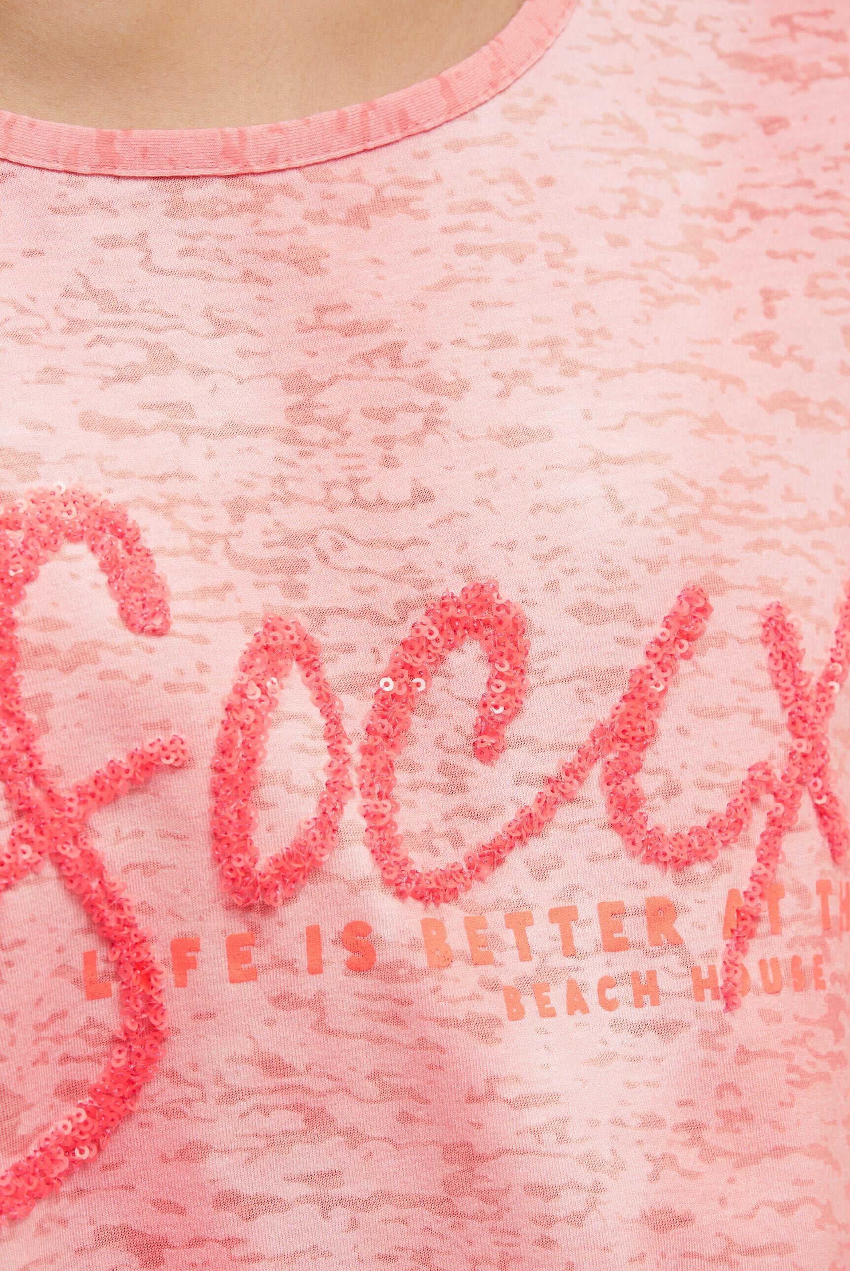 SOCCX Rundhalsshirt mit Ausbrenner-Effekten