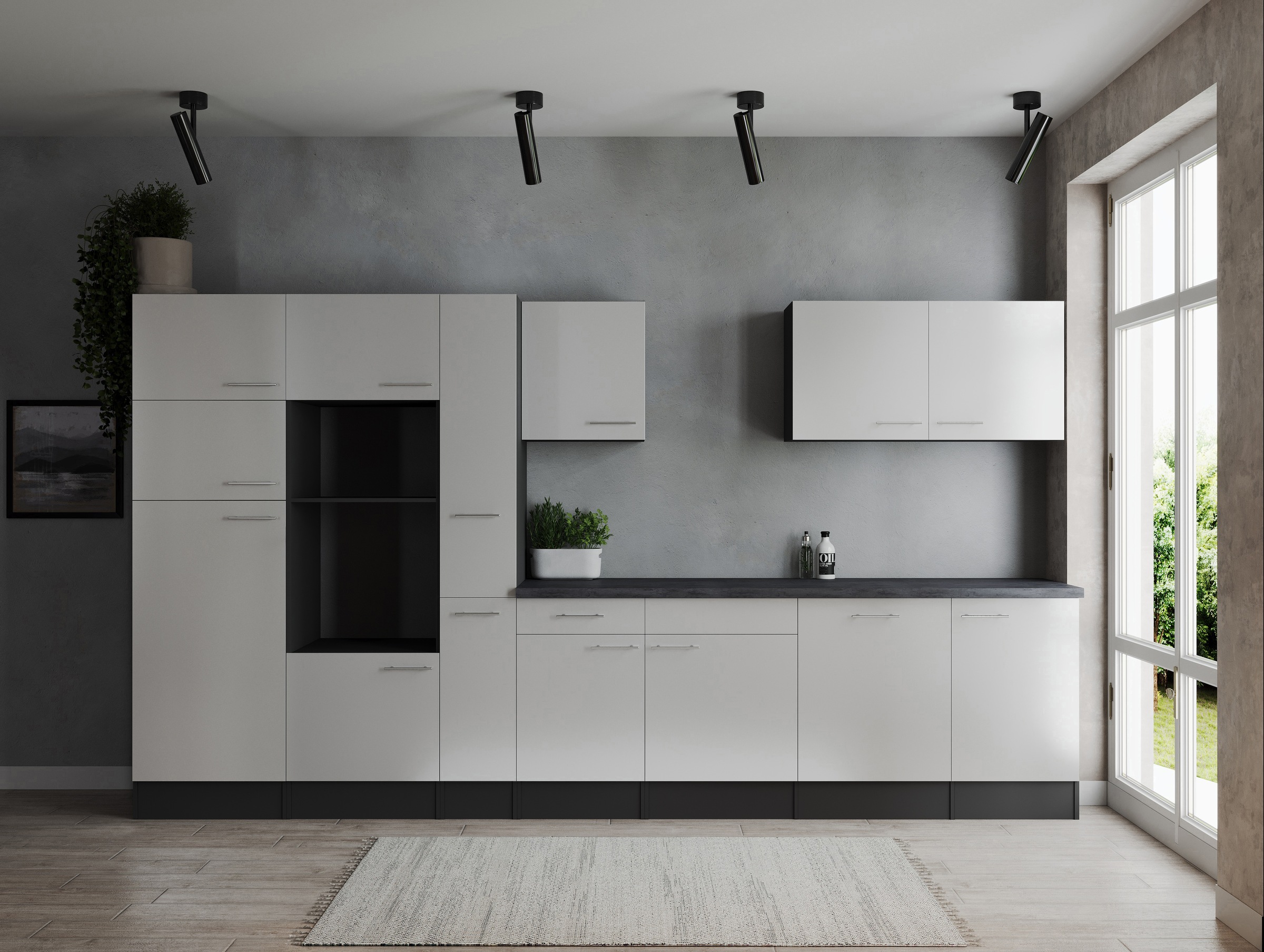 RESPEKTA Küchenzeile "Oliver" Breite 370 cm, 90 cm Arbeitshöhe, in exklusiv günstig online kaufen